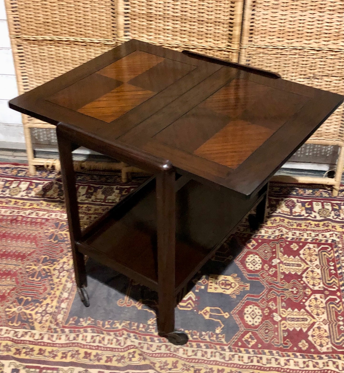000685....Handsome Art Deco Mahogany Serving Trolley