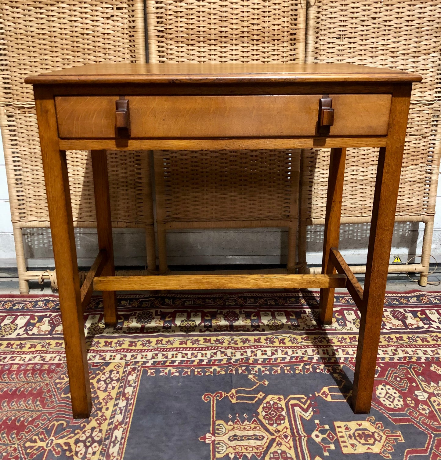 000683....Handsome Art Deco Oak Side Or Writing Table ( sold )