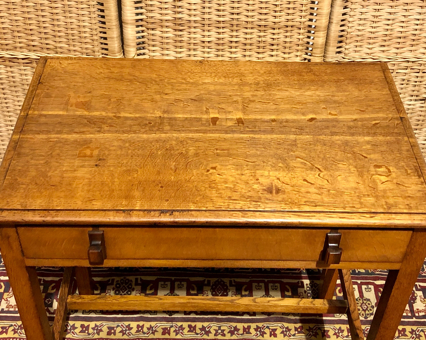 000683....Handsome Art Deco Oak Side Or Writing Table ( sold )