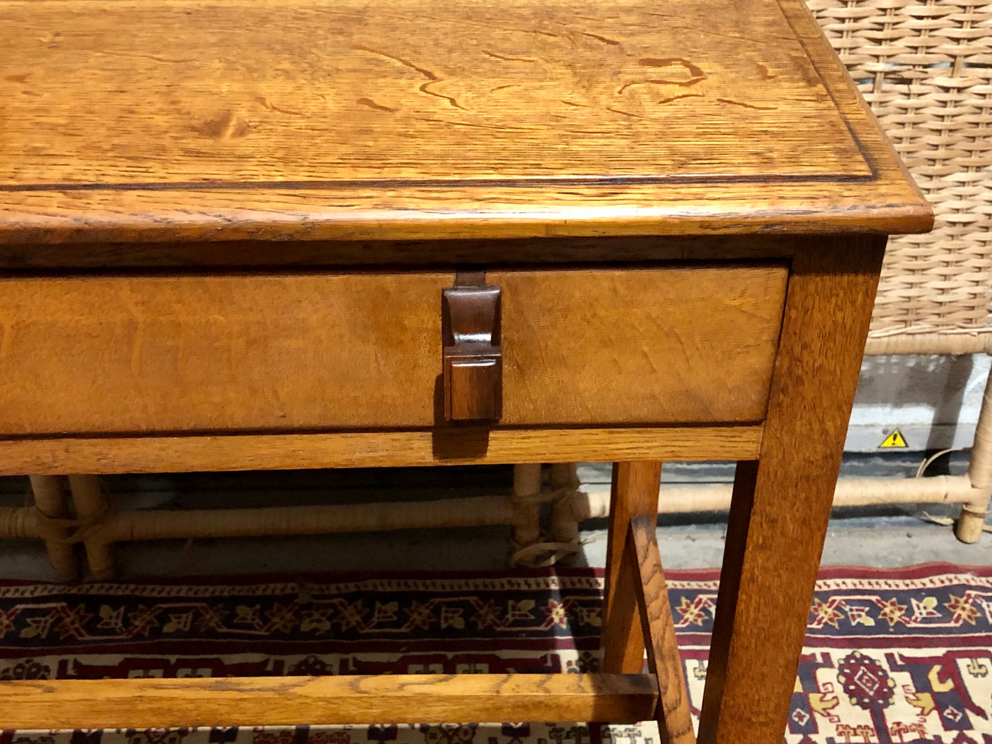 000683....Handsome Art Deco Oak Side Or Writing Table ( sold )