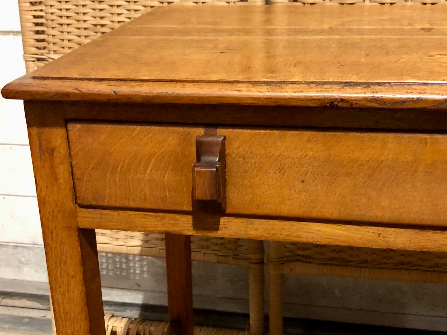 000683....Handsome Art Deco Oak Side Or Writing Table ( sold )