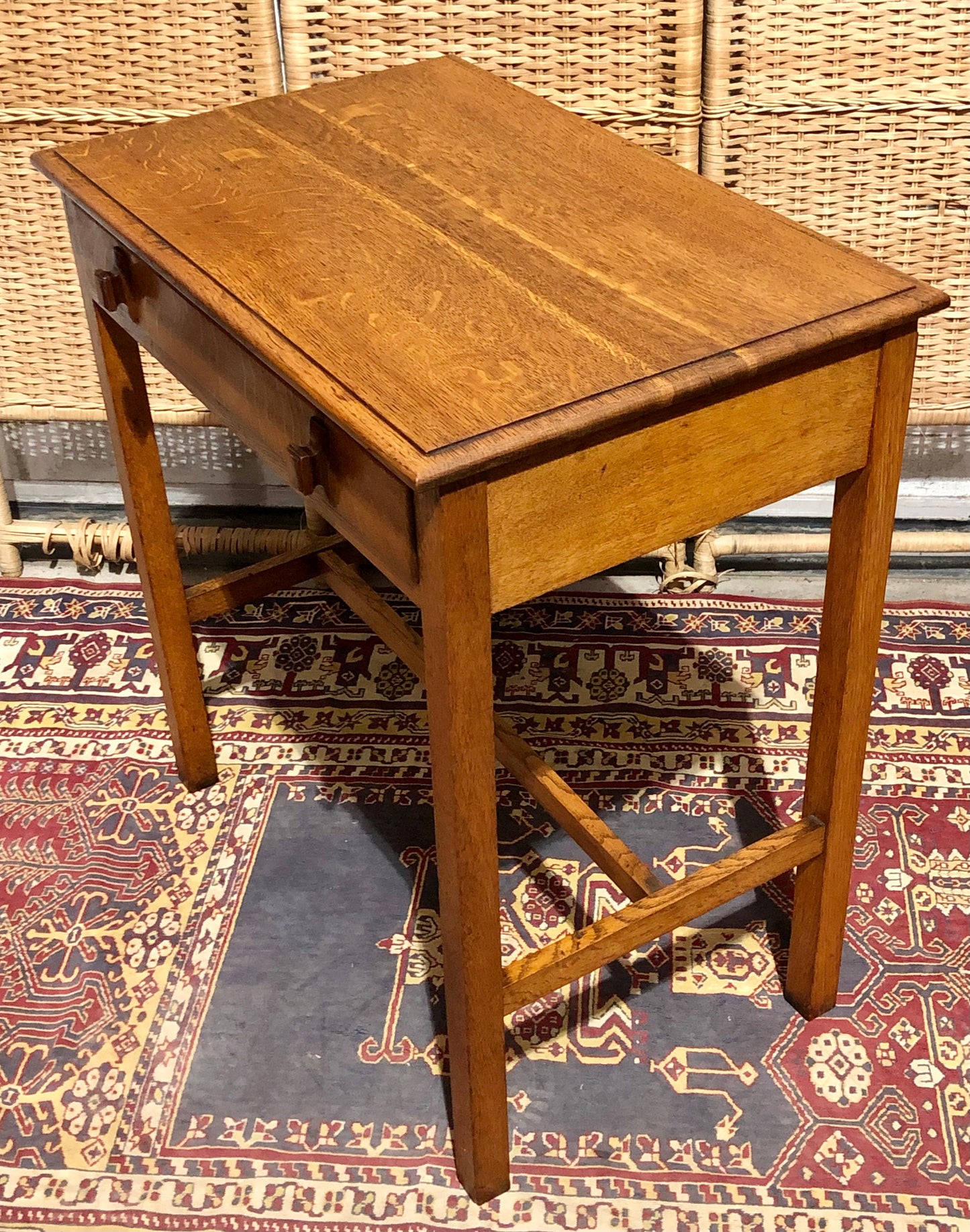 000683....Handsome Art Deco Oak Side Or Writing Table ( sold )