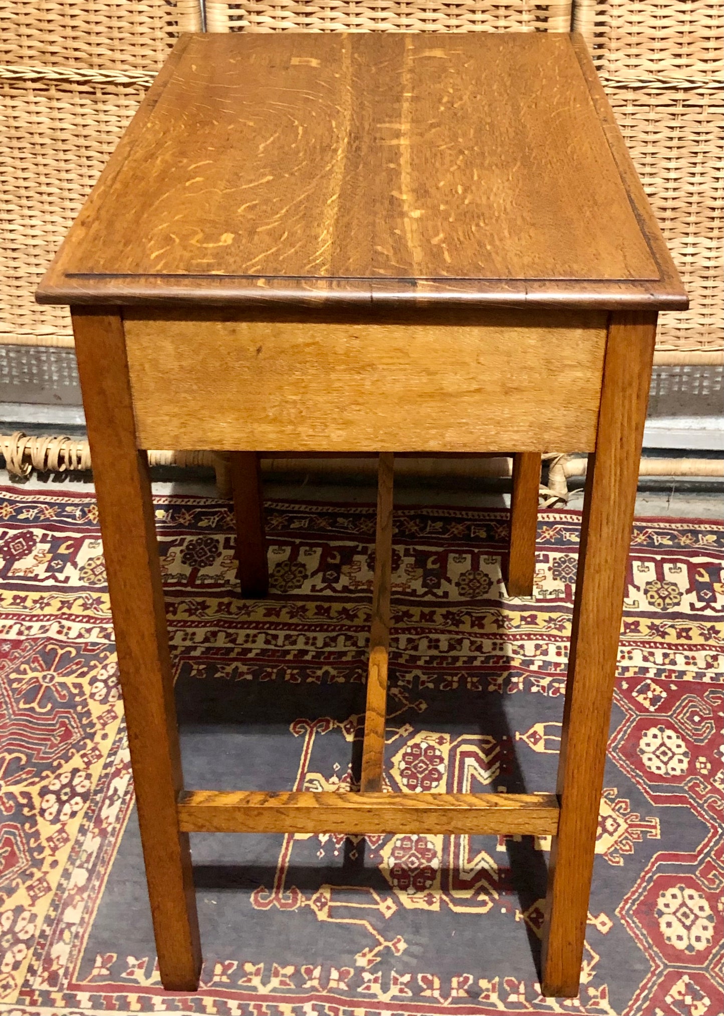 000683....Handsome Art Deco Oak Side Or Writing Table ( sold )