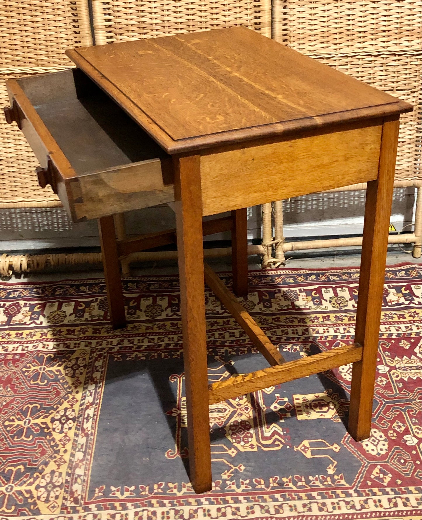 000683....Handsome Art Deco Oak Side Or Writing Table ( sold )
