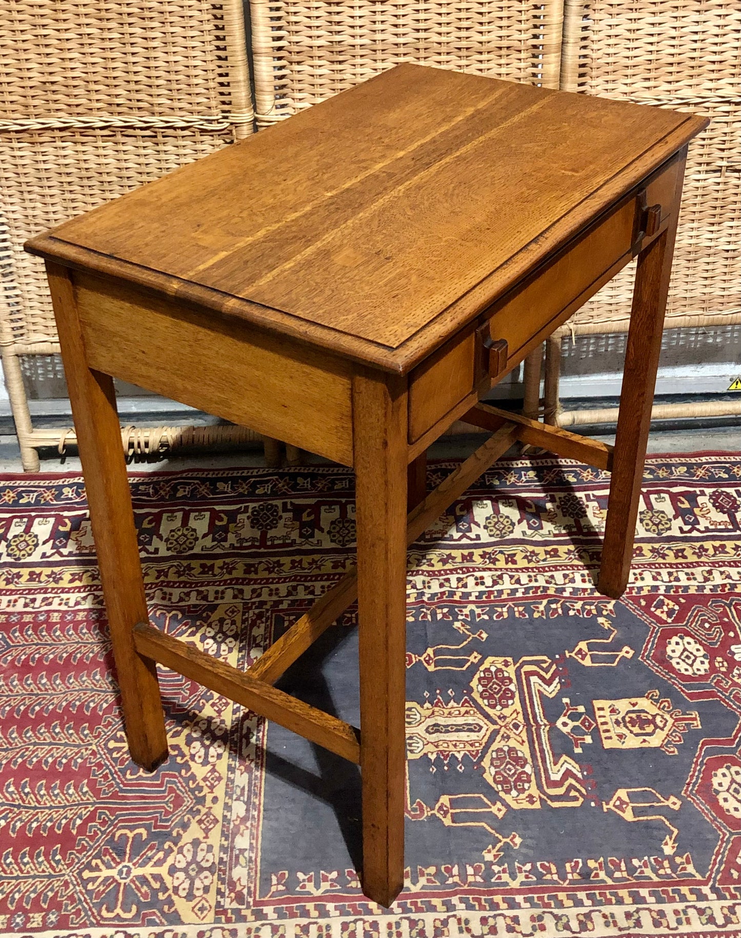 000683....Handsome Art Deco Oak Side Or Writing Table ( sold )