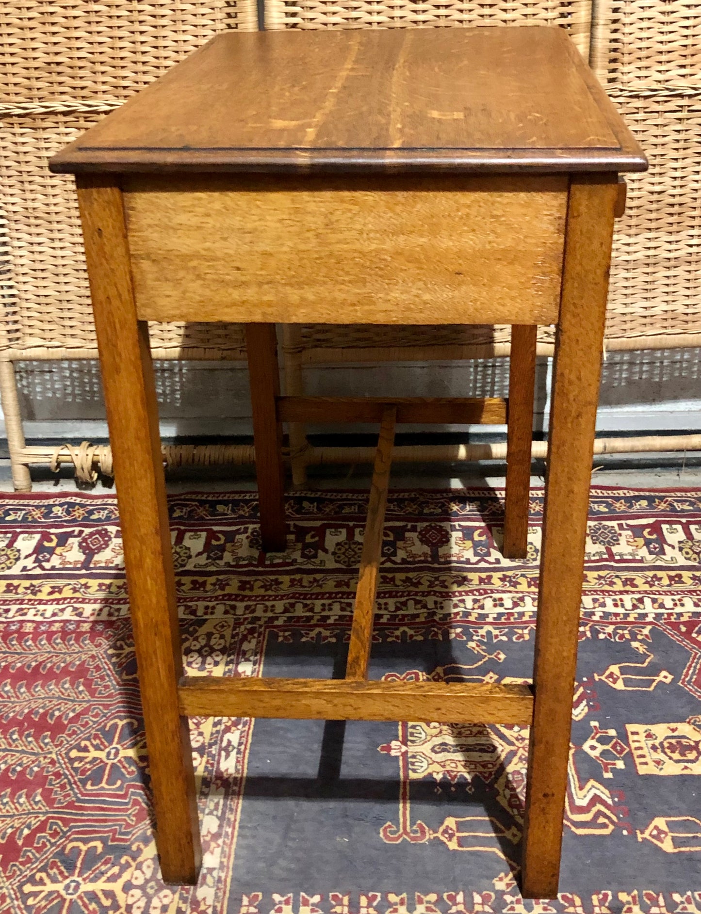 000683....Handsome Art Deco Oak Side Or Writing Table ( sold )