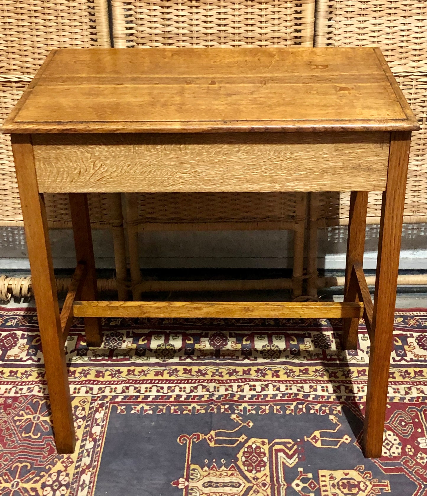 000683....Handsome Art Deco Oak Side Or Writing Table ( sold )