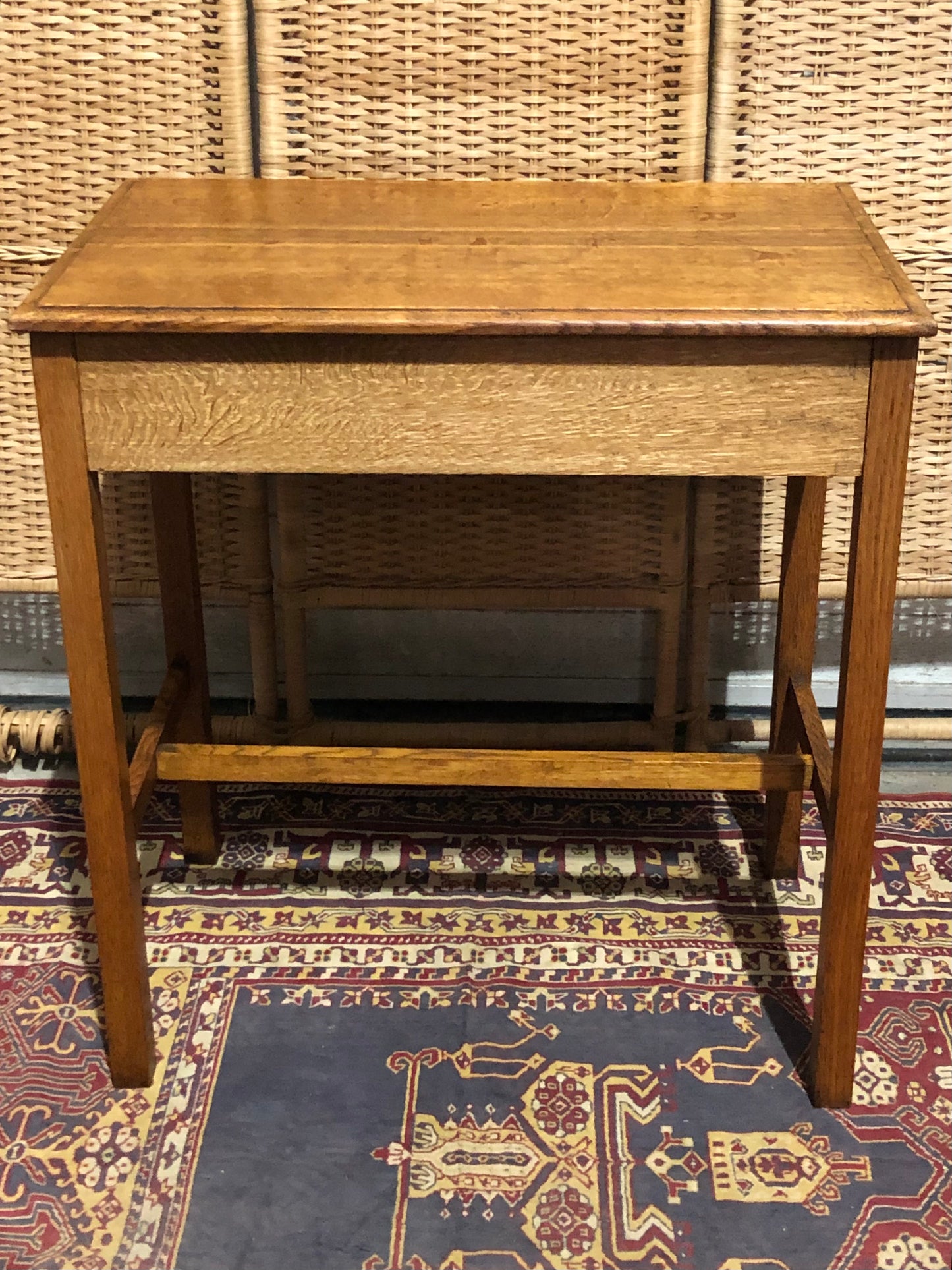 000683....Handsome Art Deco Oak Side Or Writing Table ( sold )