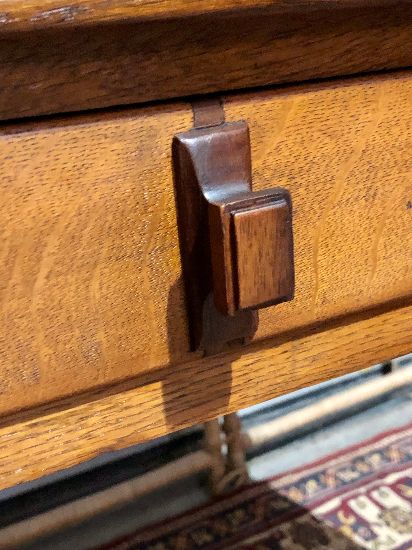 000683....Handsome Art Deco Oak Side Or Writing Table ( sold )