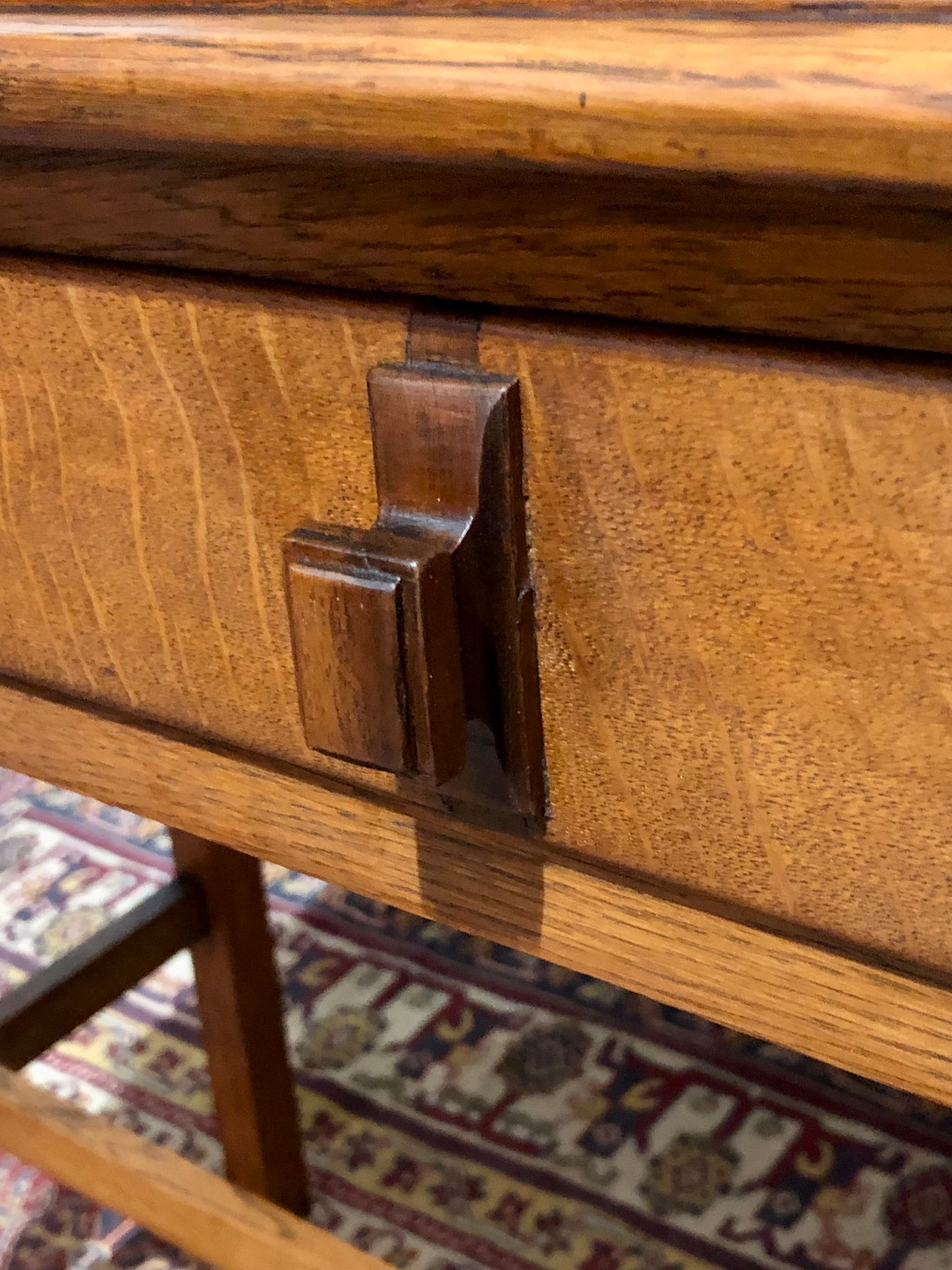 000683....Handsome Art Deco Oak Side Or Writing Table ( sold )