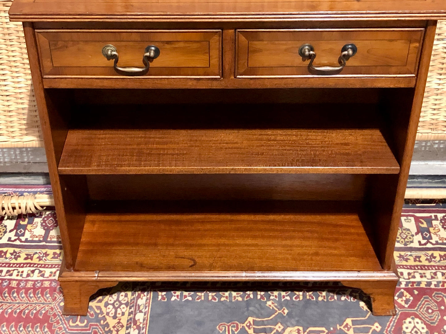 000677....Handsome Vintage Yew Bookcase ( sold )