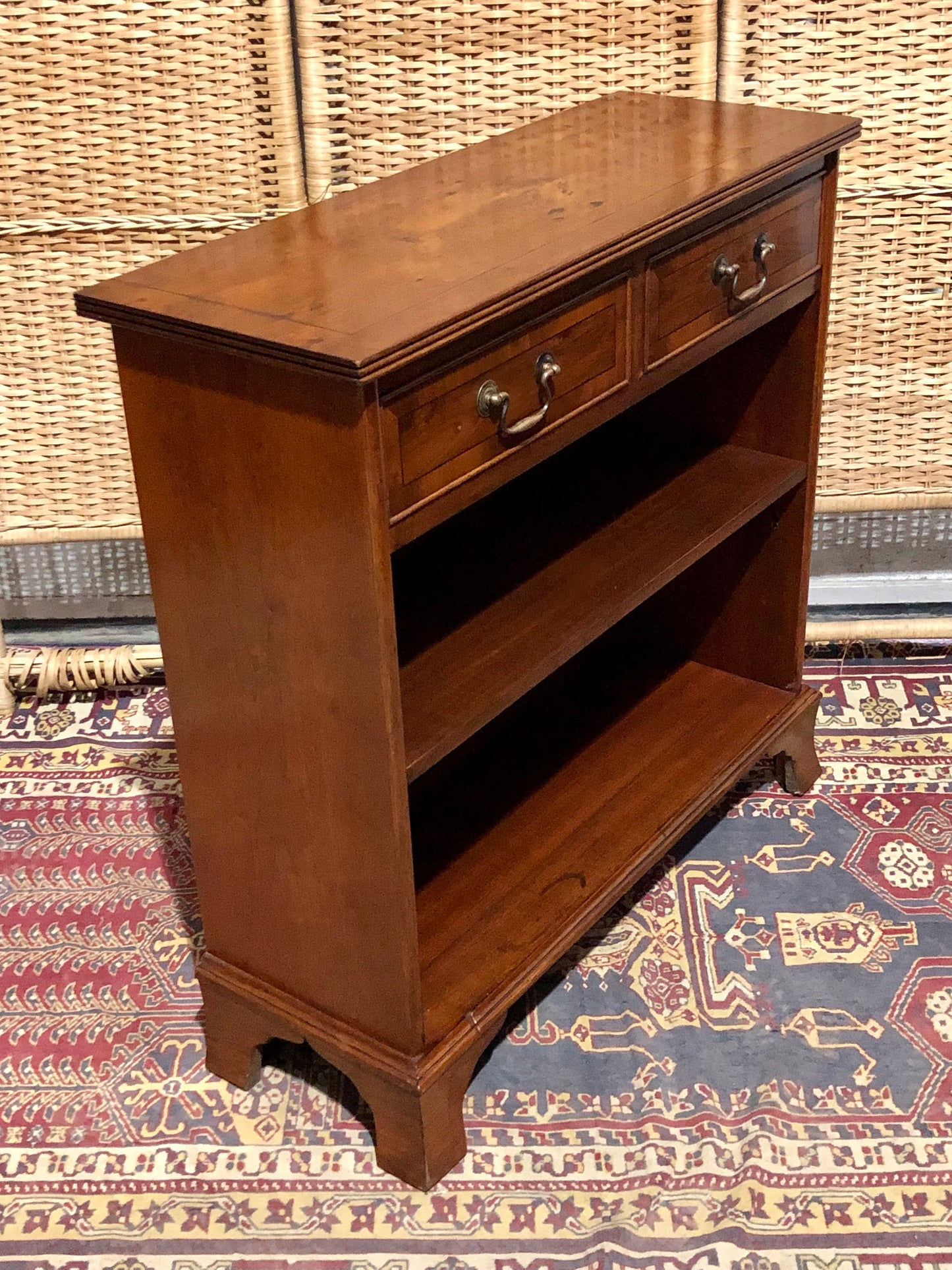 000677....Handsome Vintage Yew Bookcase ( sold )