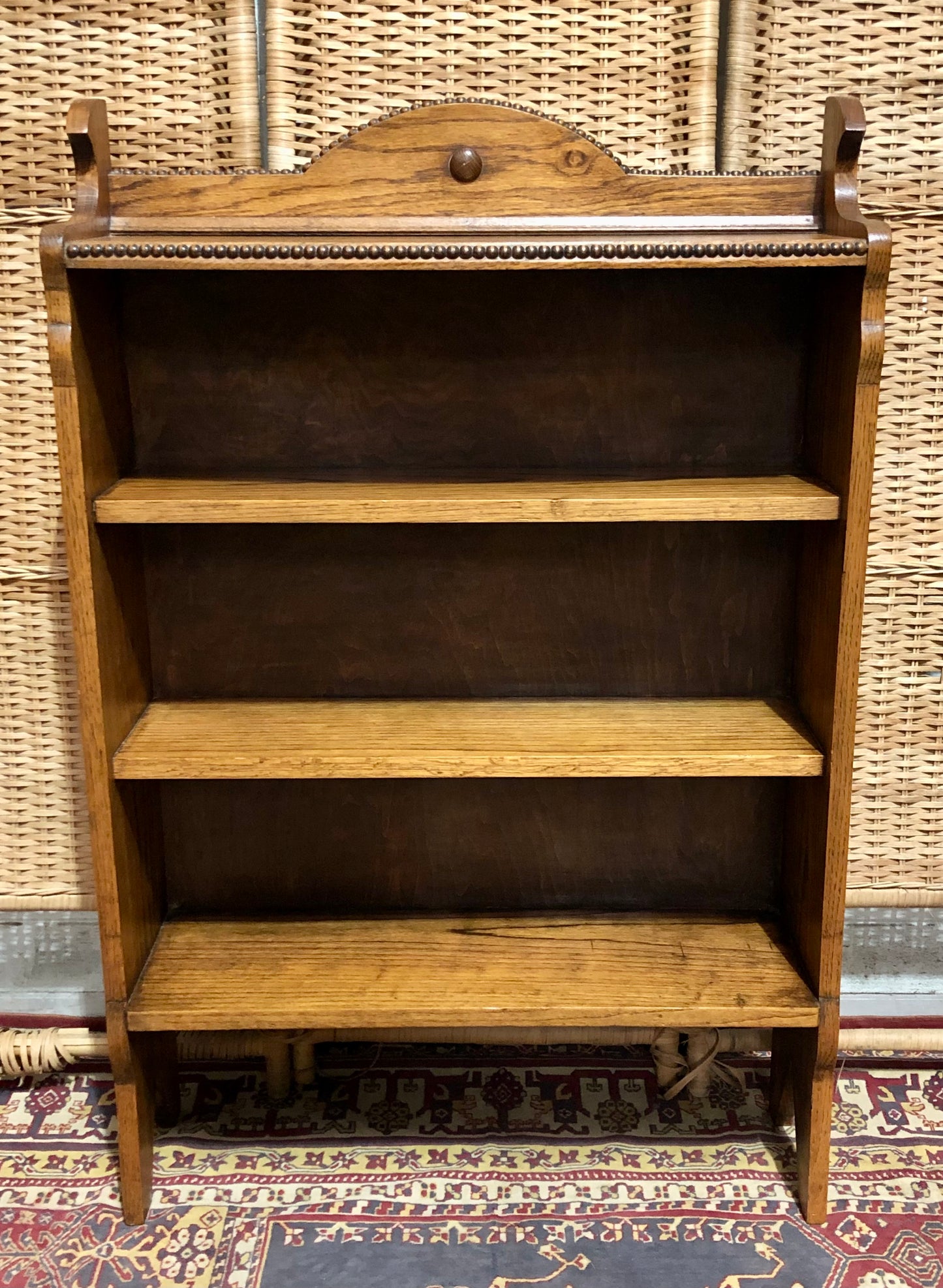 000669....Handsome Arts And Crafts Solid Oak Bookcase ( sold )
