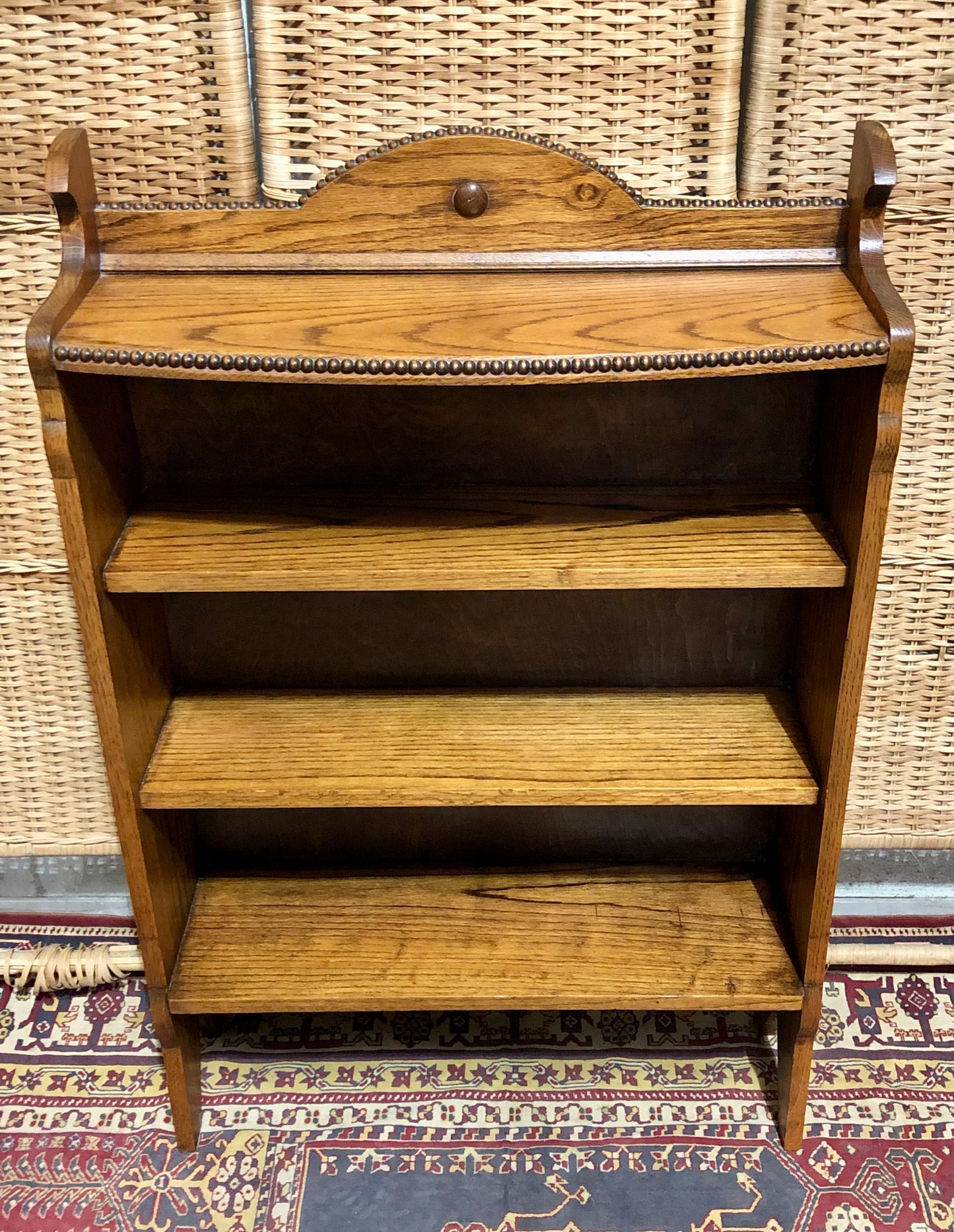 000669....Handsome Arts And Crafts Solid Oak Bookcase ( sold )