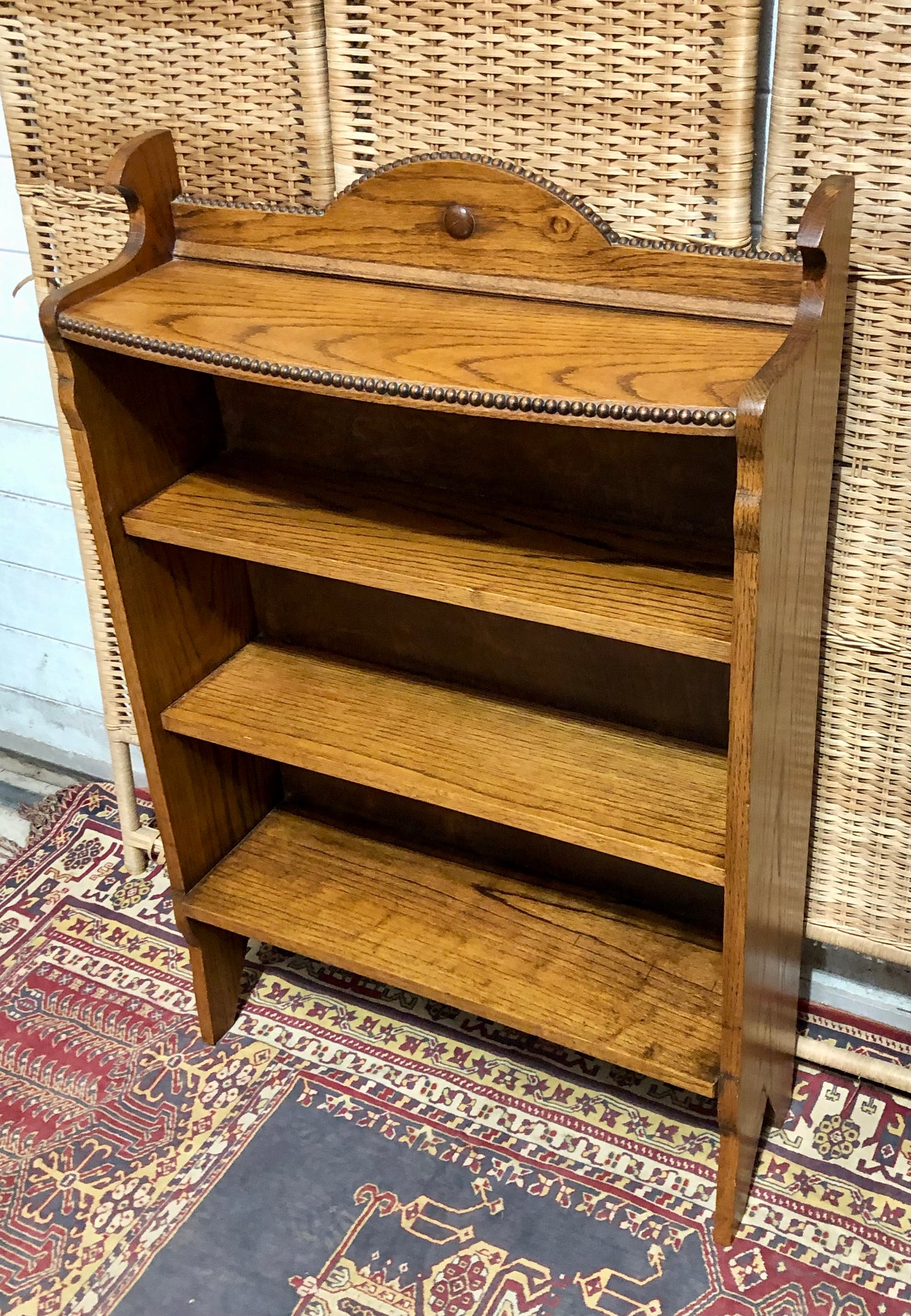 000669....Handsome Arts And Crafts Solid Oak Bookcase ( sold )