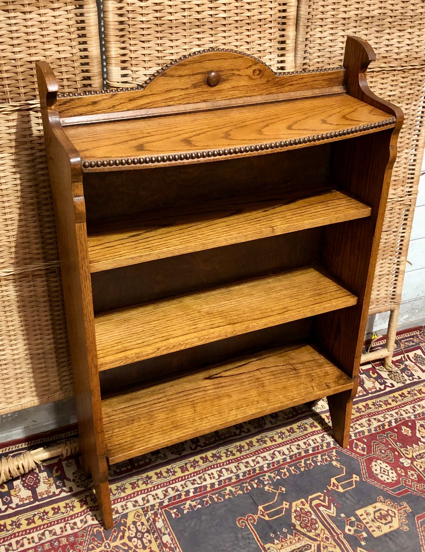 000669....Handsome Arts And Crafts Solid Oak Bookcase ( sold )