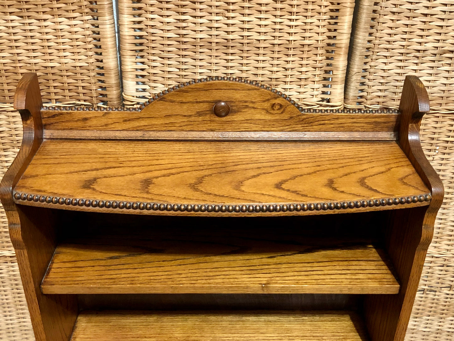 000669....Handsome Arts And Crafts Solid Oak Bookcase ( sold )