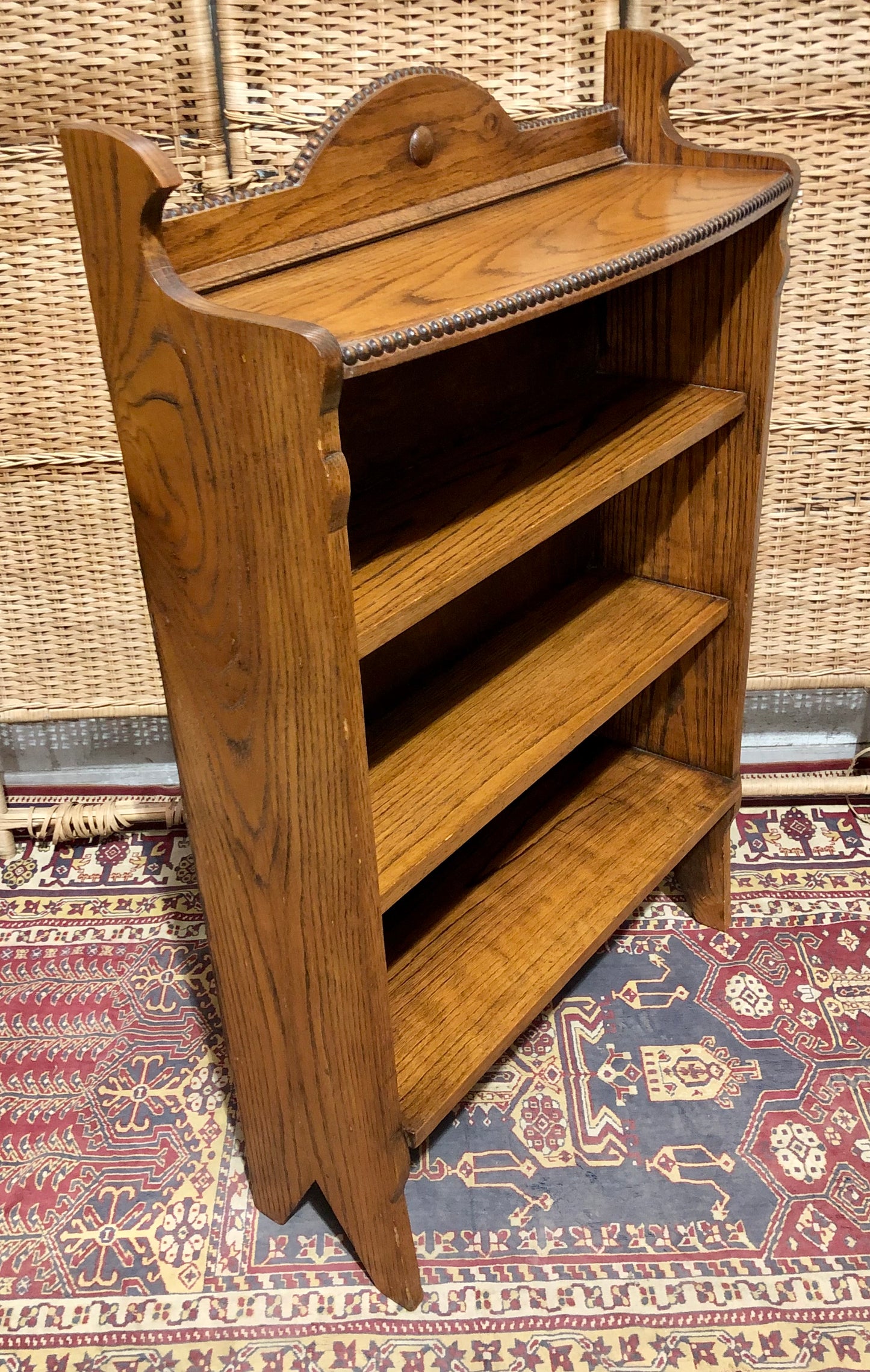 000669....Handsome Arts And Crafts Solid Oak Bookcase ( sold )