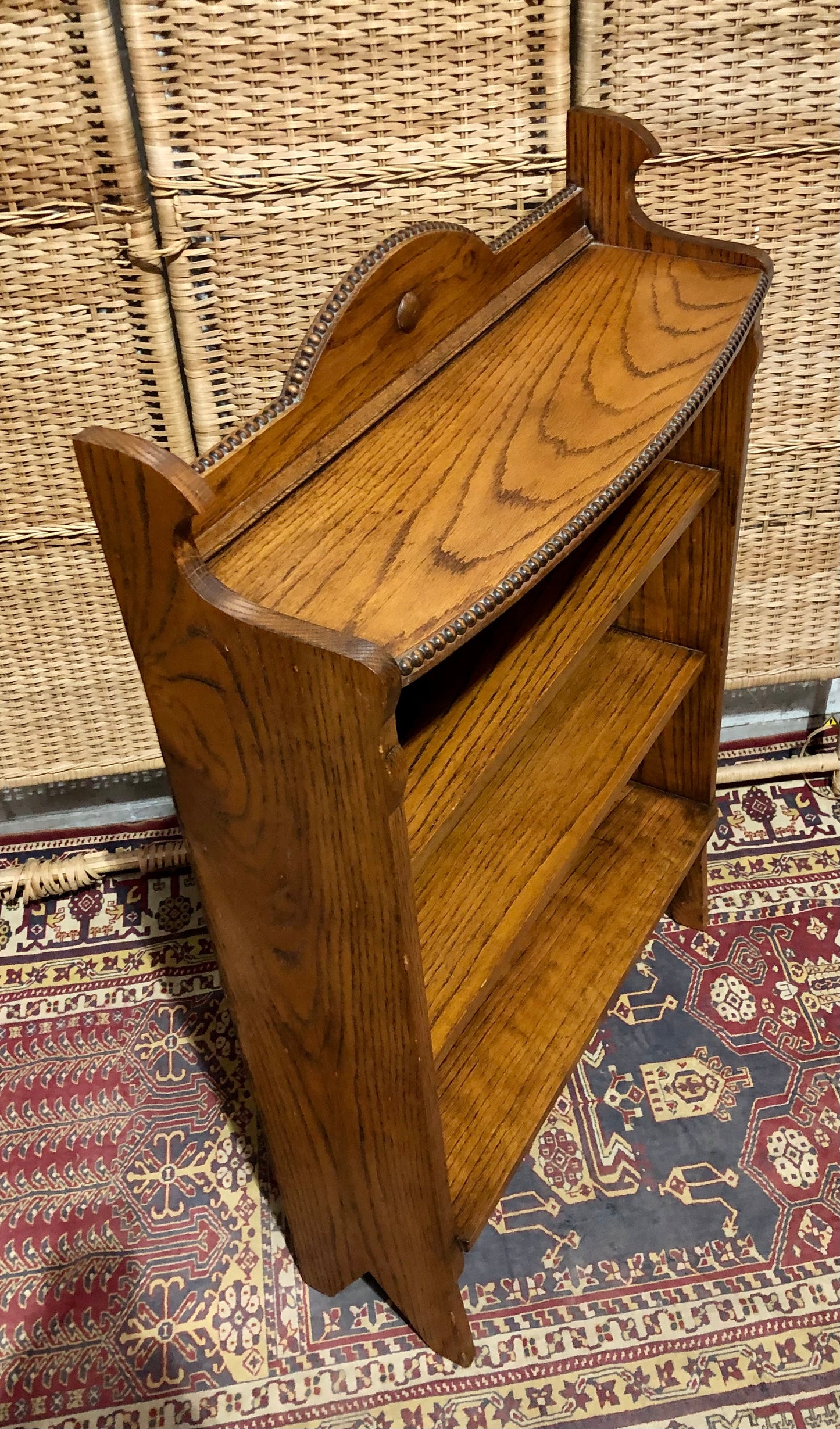 000669....Handsome Arts And Crafts Solid Oak Bookcase ( sold )