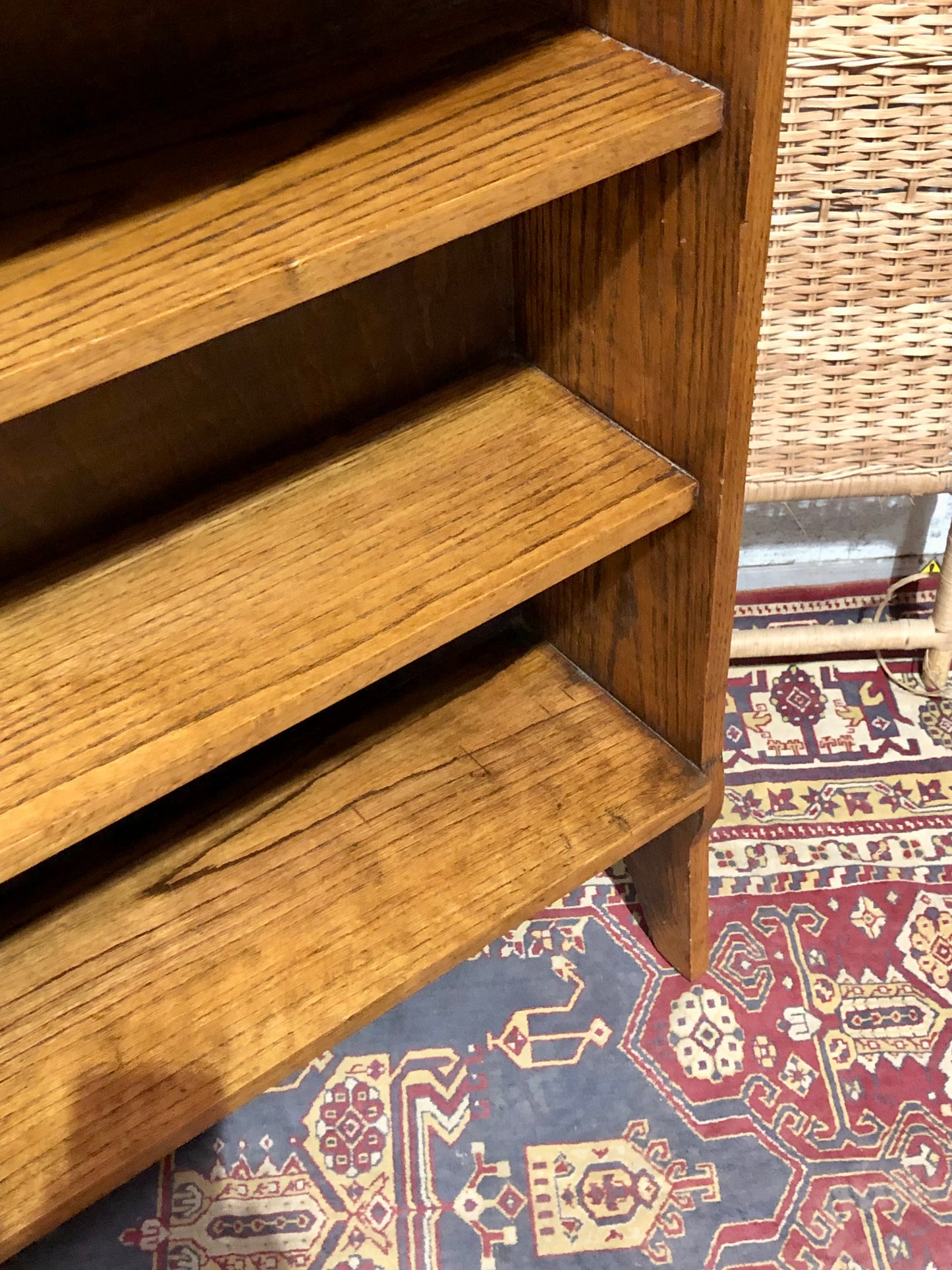 000669....Handsome Arts And Crafts Solid Oak Bookcase ( sold )