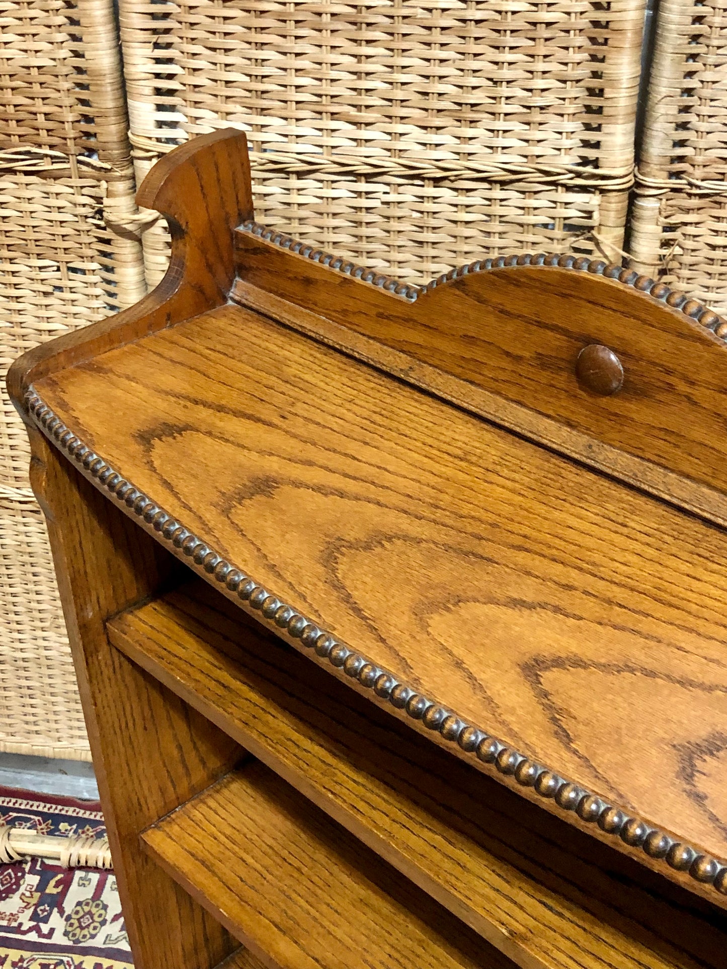 000669....Handsome Arts And Crafts Solid Oak Bookcase ( sold )