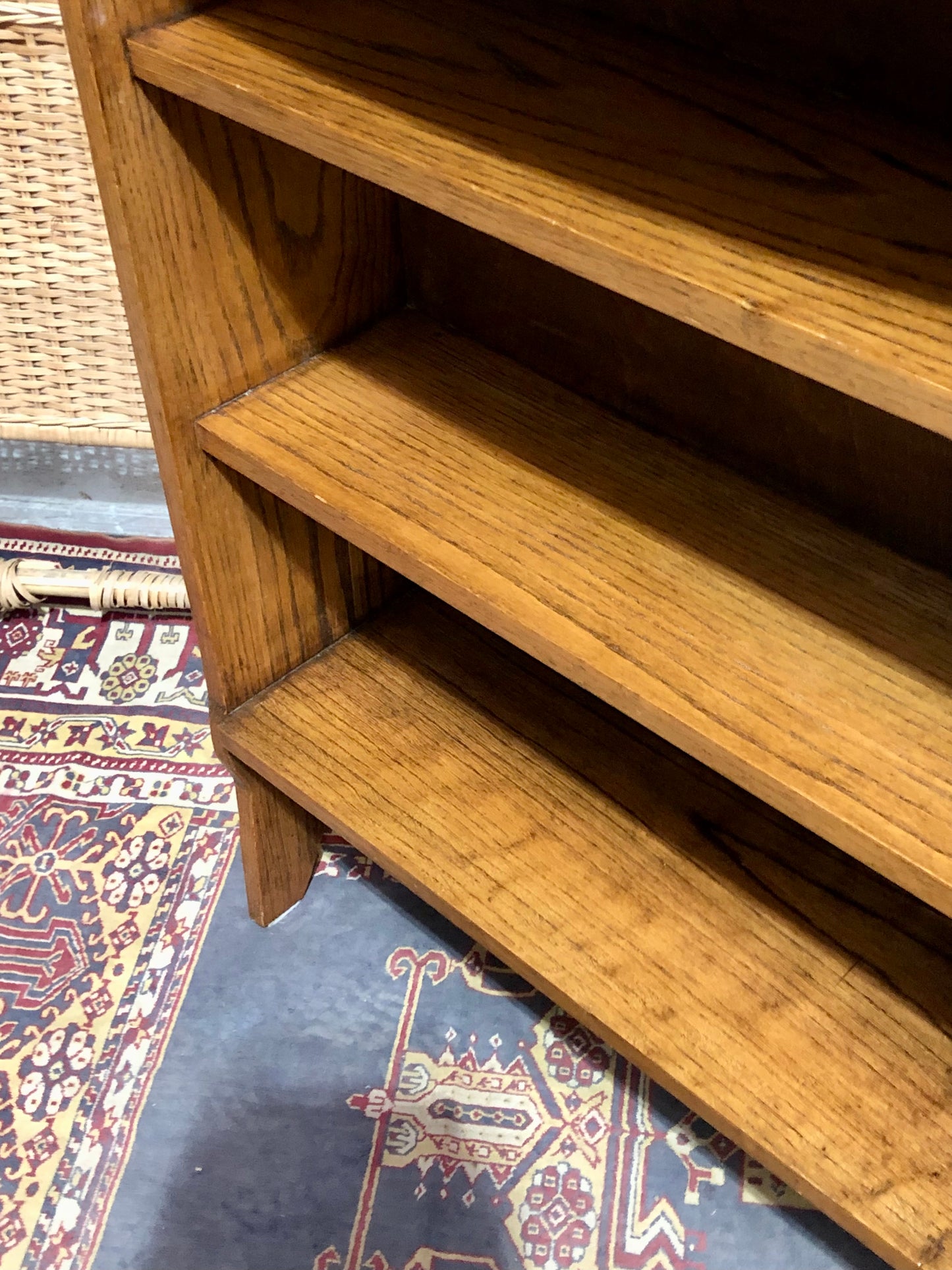000669....Handsome Arts And Crafts Solid Oak Bookcase ( sold )