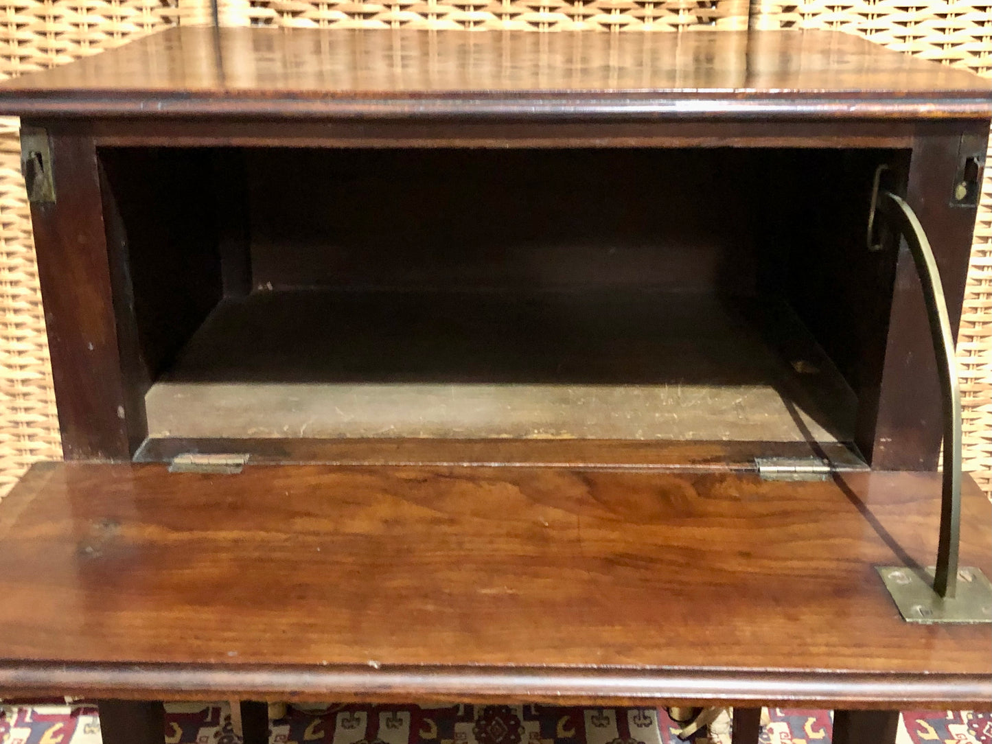000668....Handsome Rare Georgian Mahogany Bedside / Deception Table ( sold )
