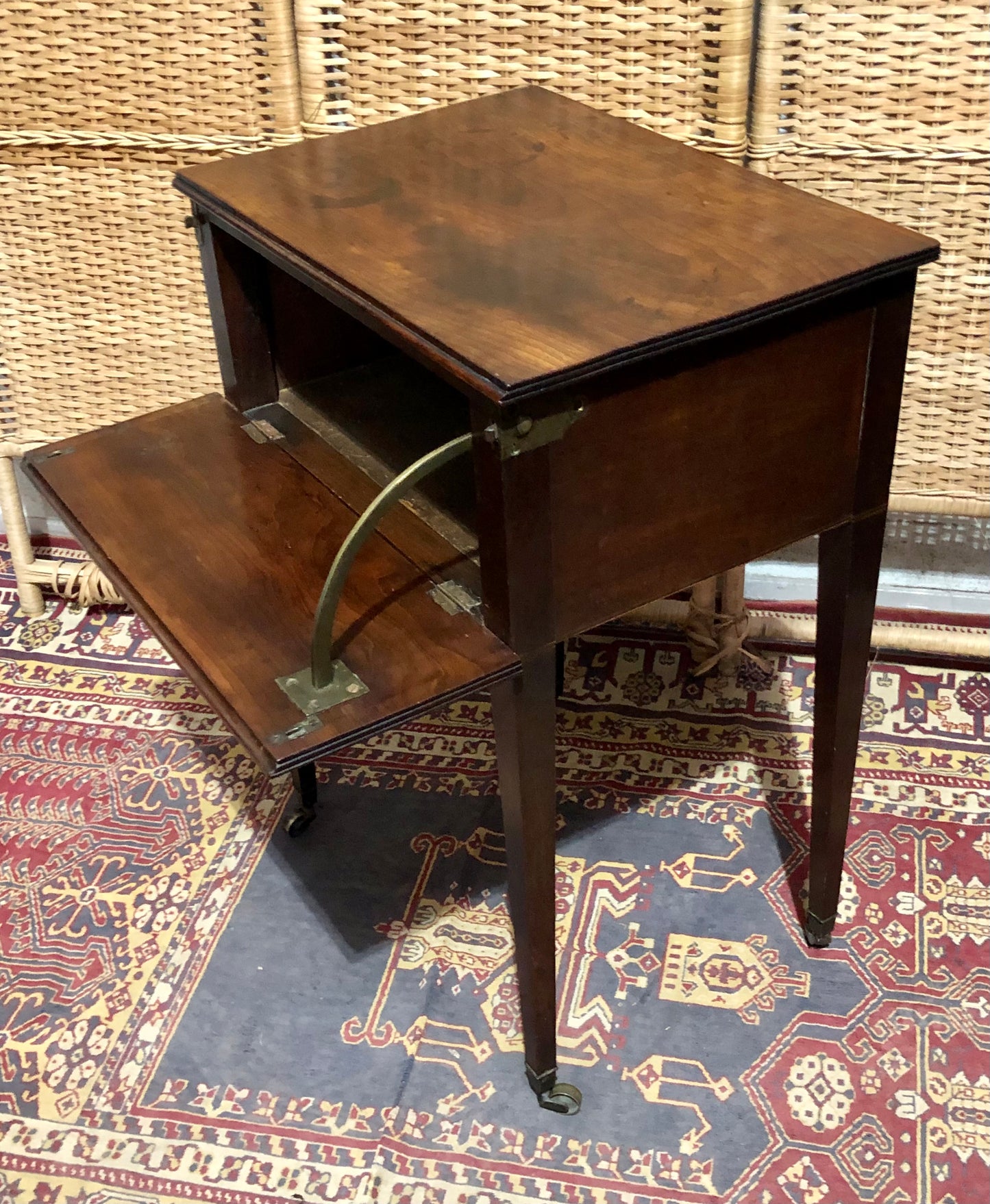 000668....Handsome Rare Georgian Mahogany Bedside / Deception Table ( sold )
