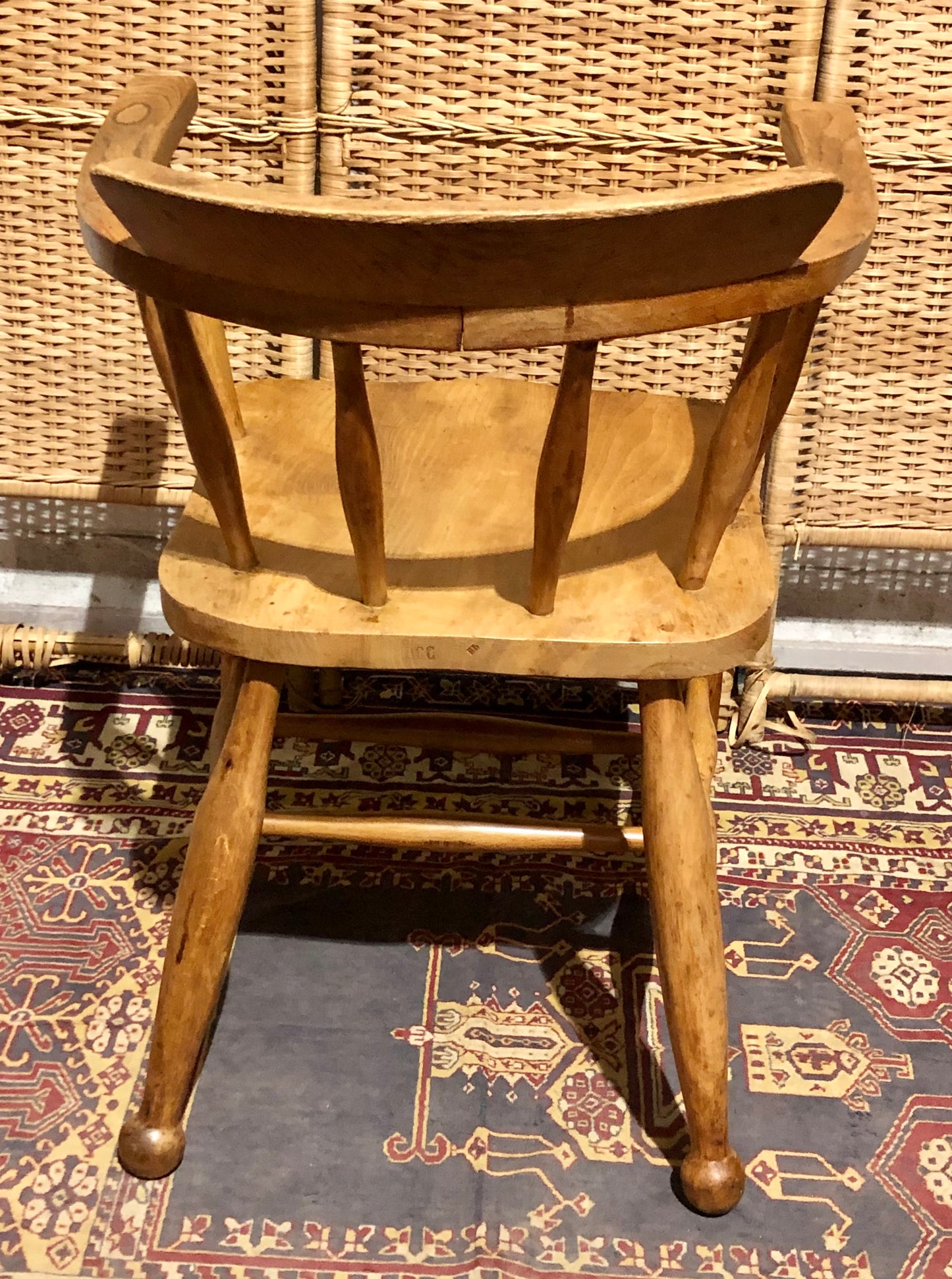 000663....Handsome Pair Of Vintage Desk Chairs / Smokers Bows