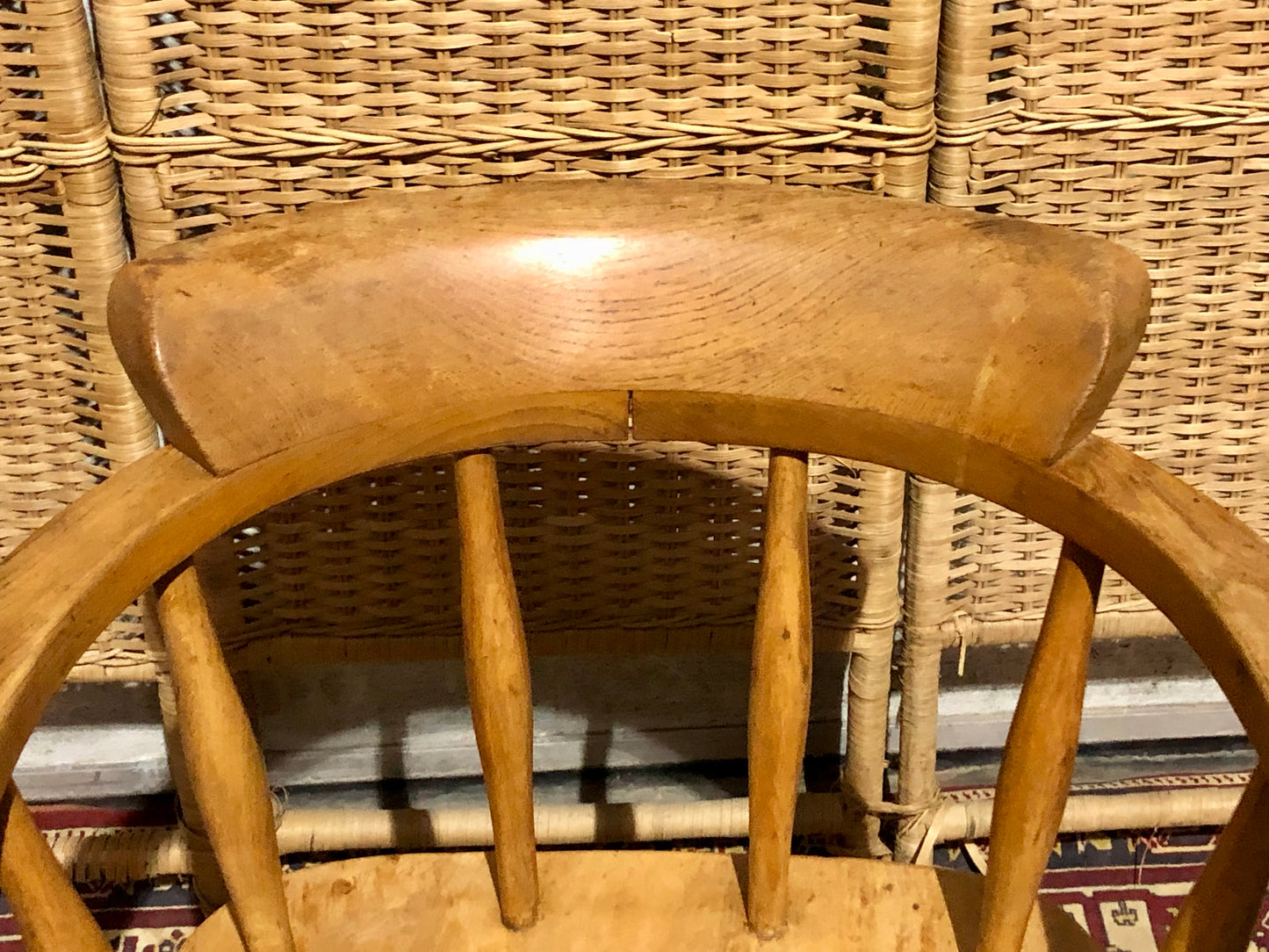 000663....Handsome Pair Of Vintage Desk Chairs / Smokers Bows
