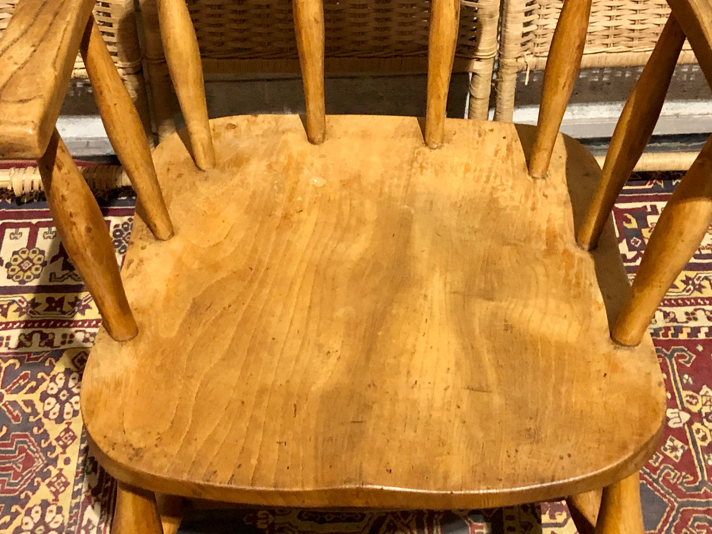 000663....Handsome Pair Of Vintage Desk Chairs / Smokers Bows