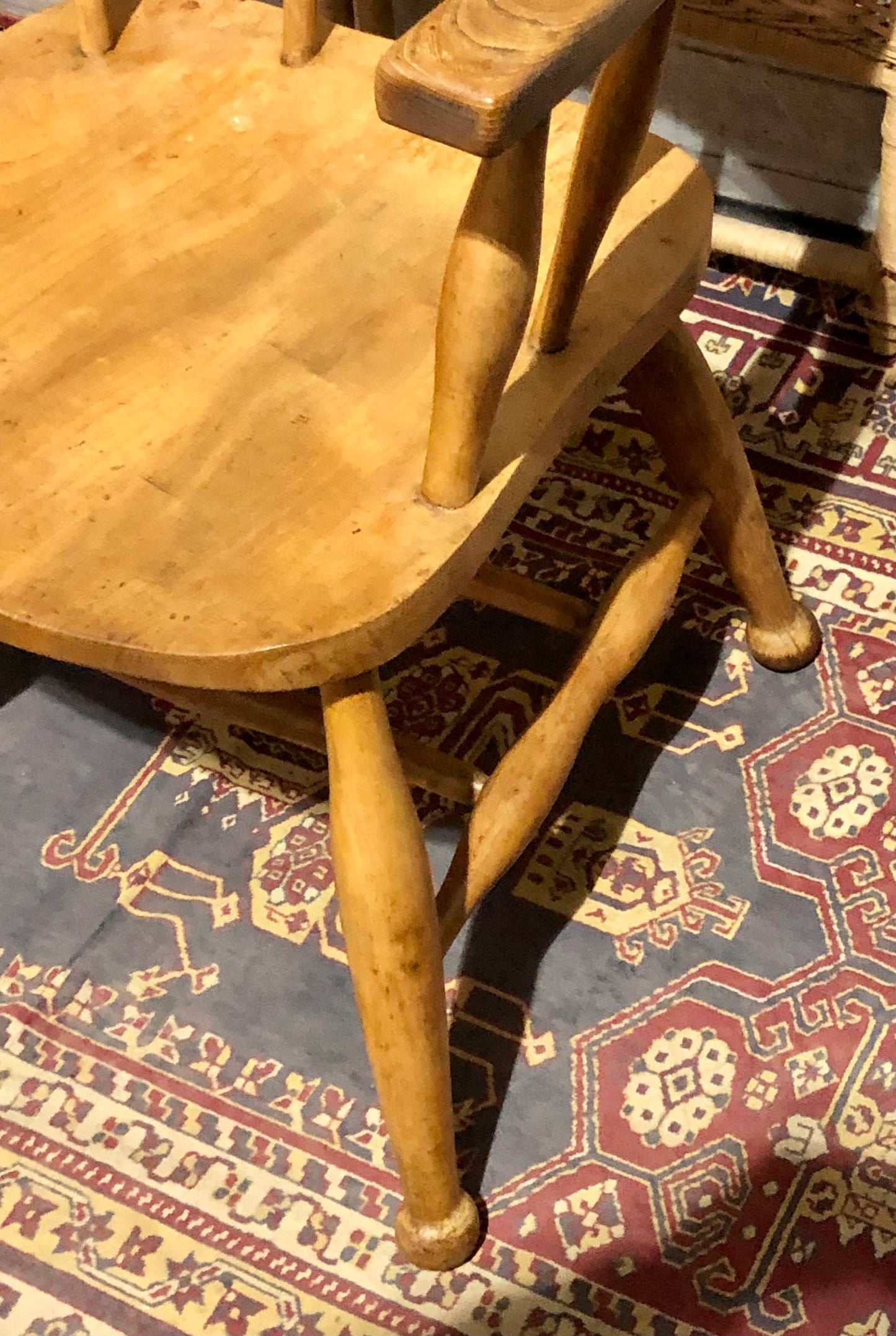 000663....Handsome Pair Of Vintage Desk Chairs / Smokers Bows