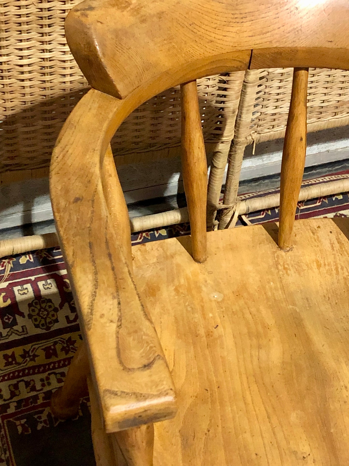 000663....Handsome Pair Of Vintage Desk Chairs / Smokers Bows