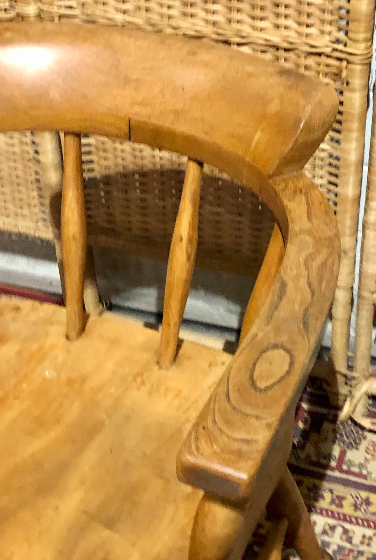 000663....Handsome Pair Of Vintage Desk Chairs / Smokers Bows