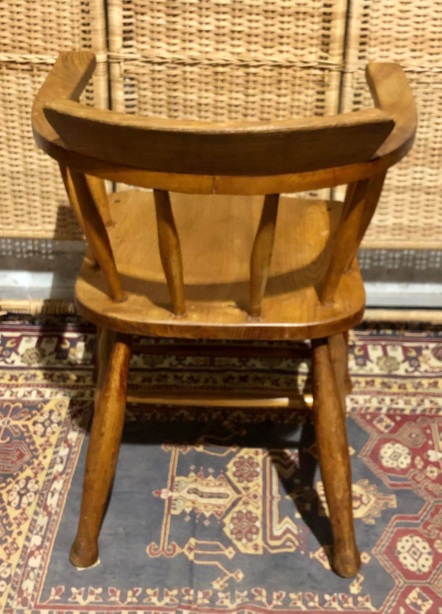 000663....Handsome Pair Of Vintage Desk Chairs / Smokers Bows