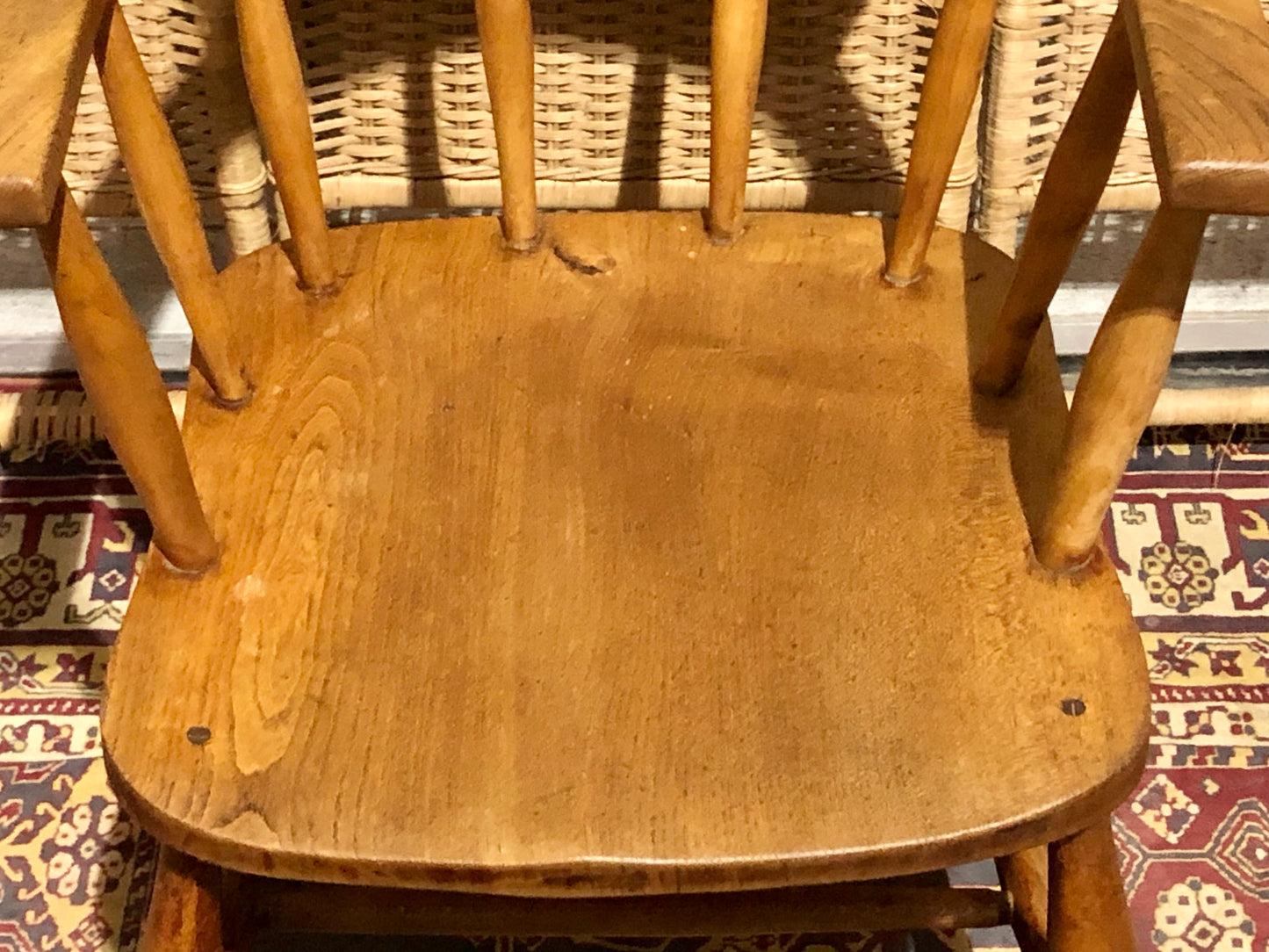 000663....Handsome Pair Of Vintage Desk Chairs / Smokers Bows