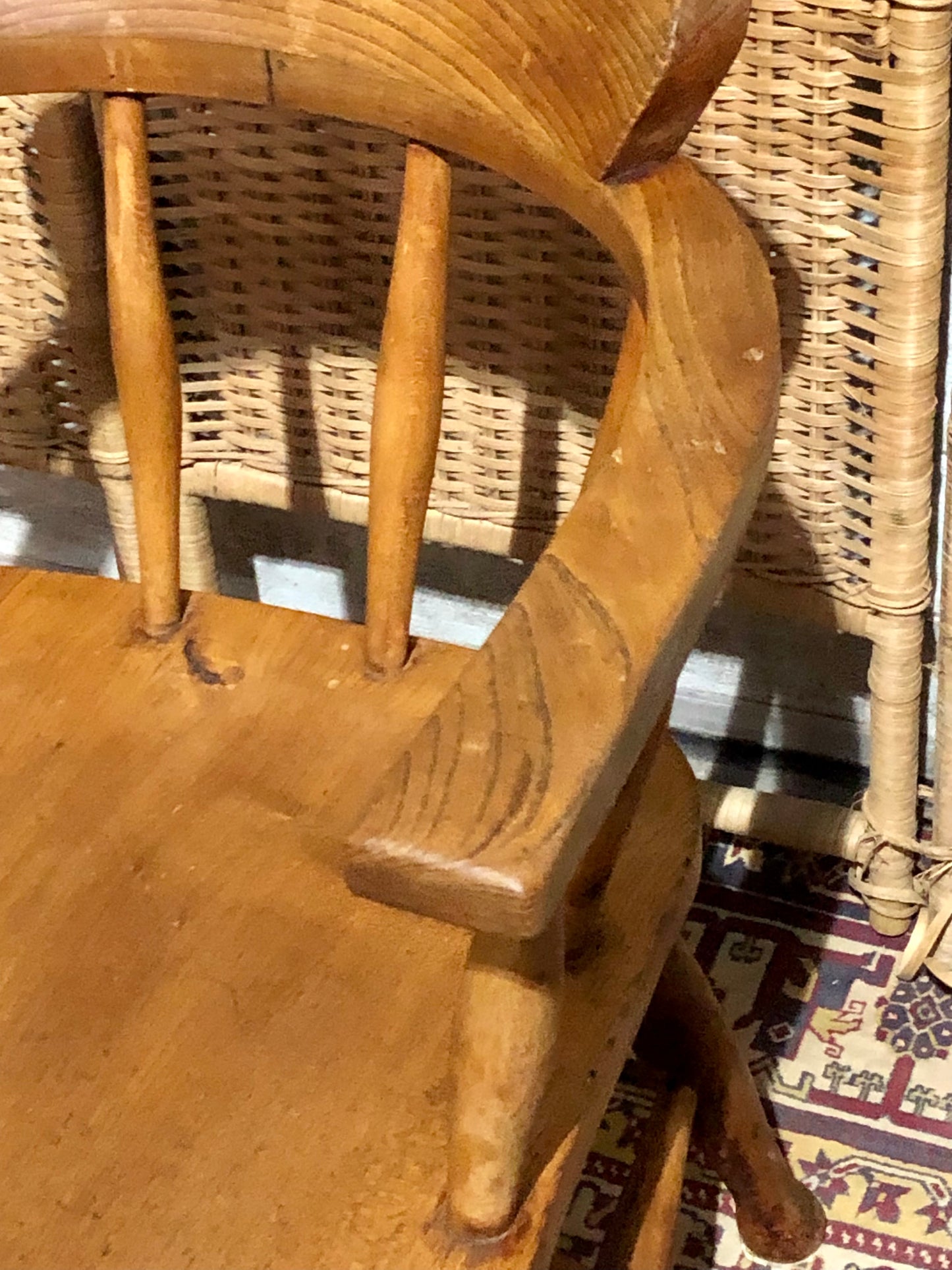 000663....Handsome Pair Of Vintage Desk Chairs / Smokers Bows