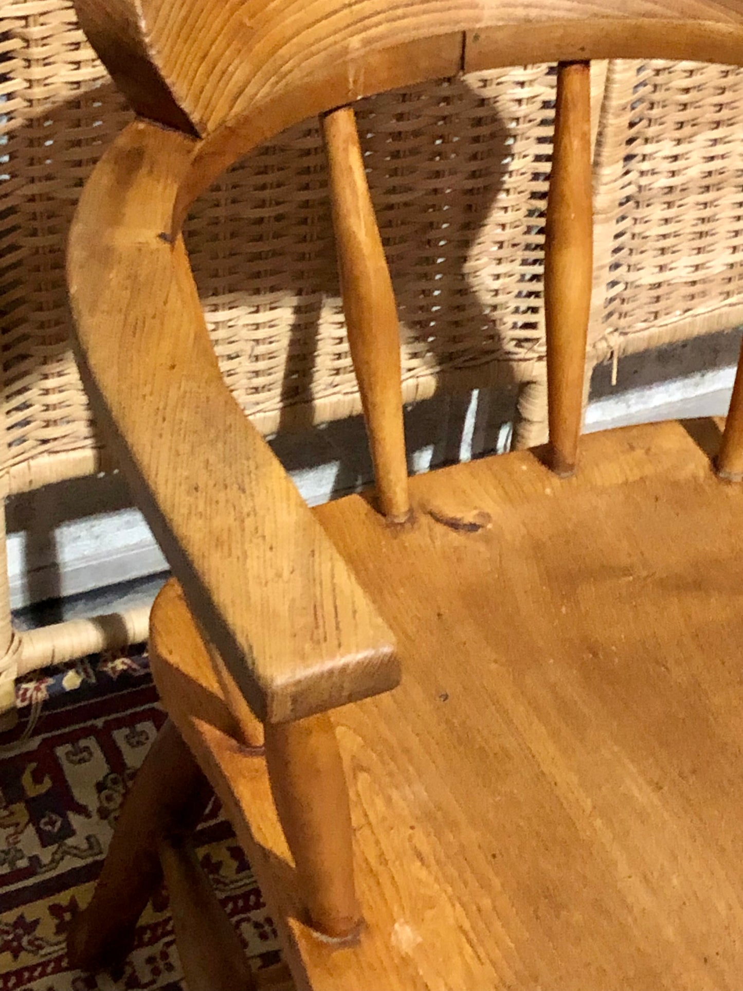 000663....Handsome Pair Of Vintage Desk Chairs / Smokers Bows