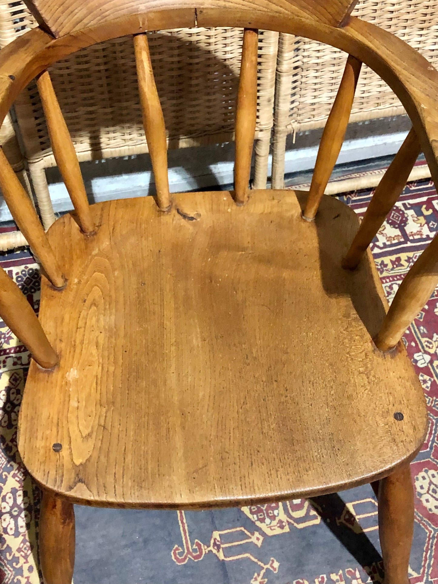 000663....Handsome Pair Of Vintage Desk Chairs / Smokers Bows