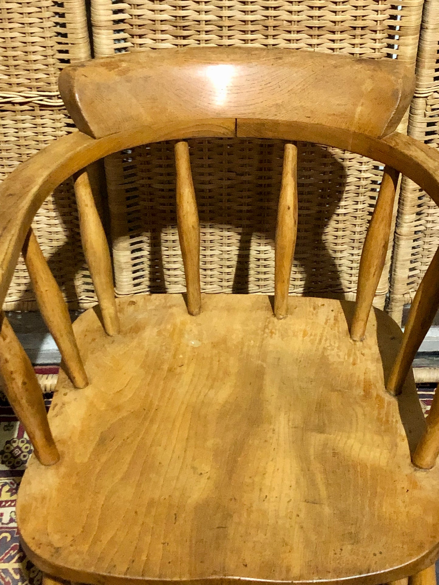000663....Handsome Pair Of Vintage Desk Chairs / Smokers Bows