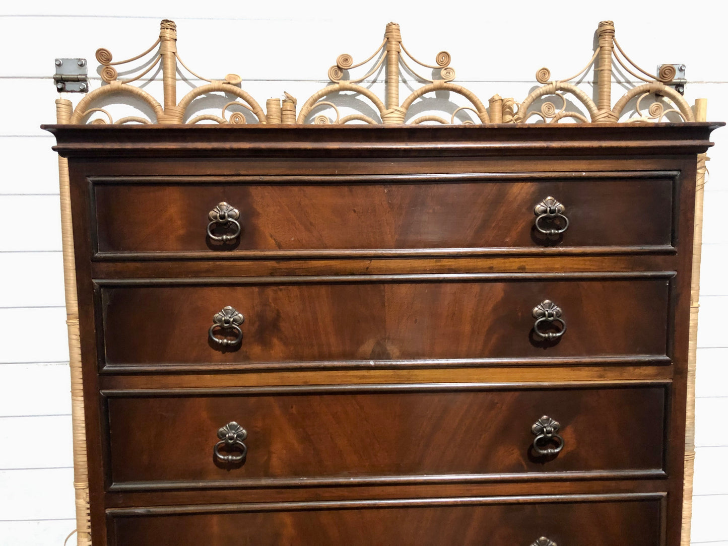 000662....Handsome Vintage Mahogany Tallboy / Chest On Chest