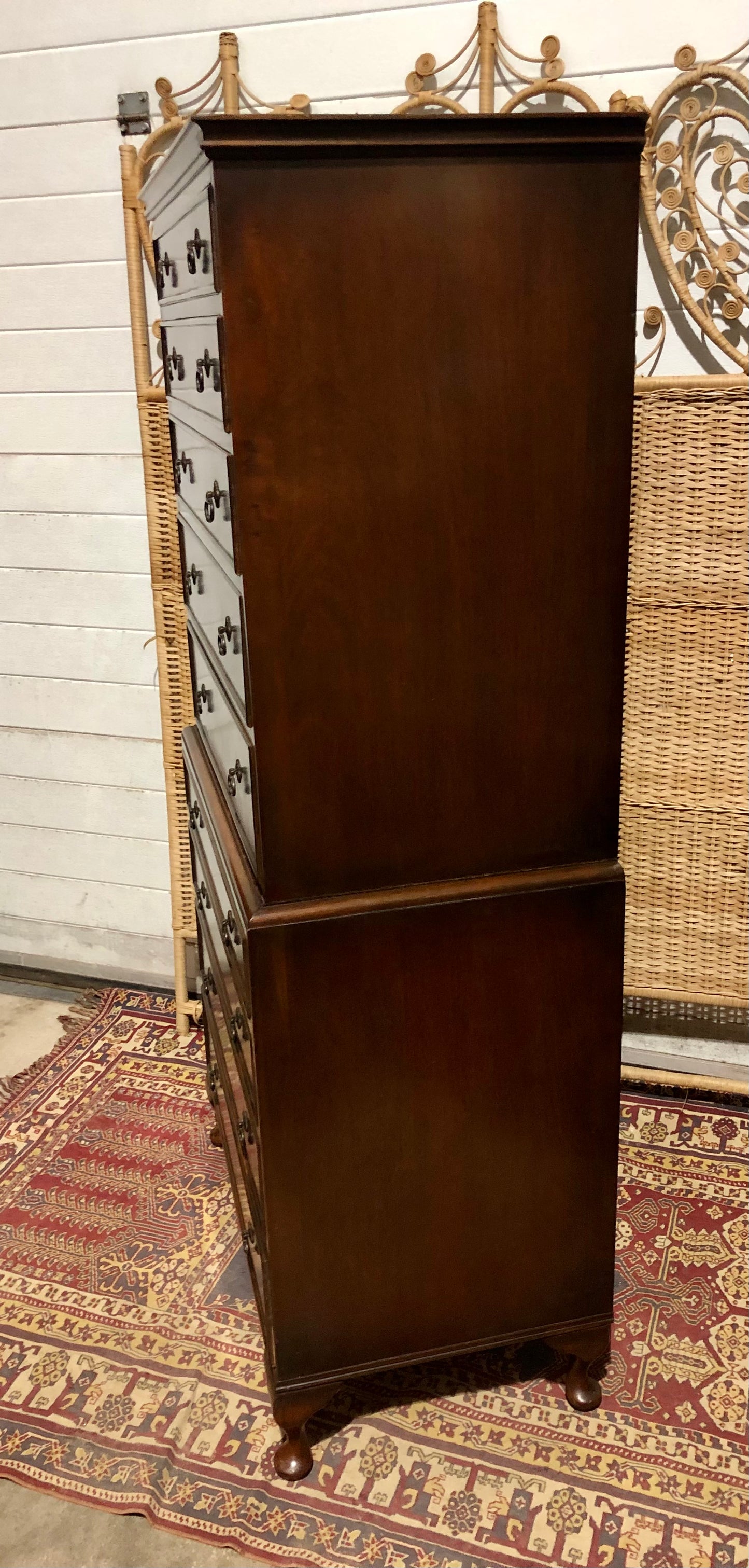 000662....Handsome Vintage Mahogany Tallboy / Chest On Chest