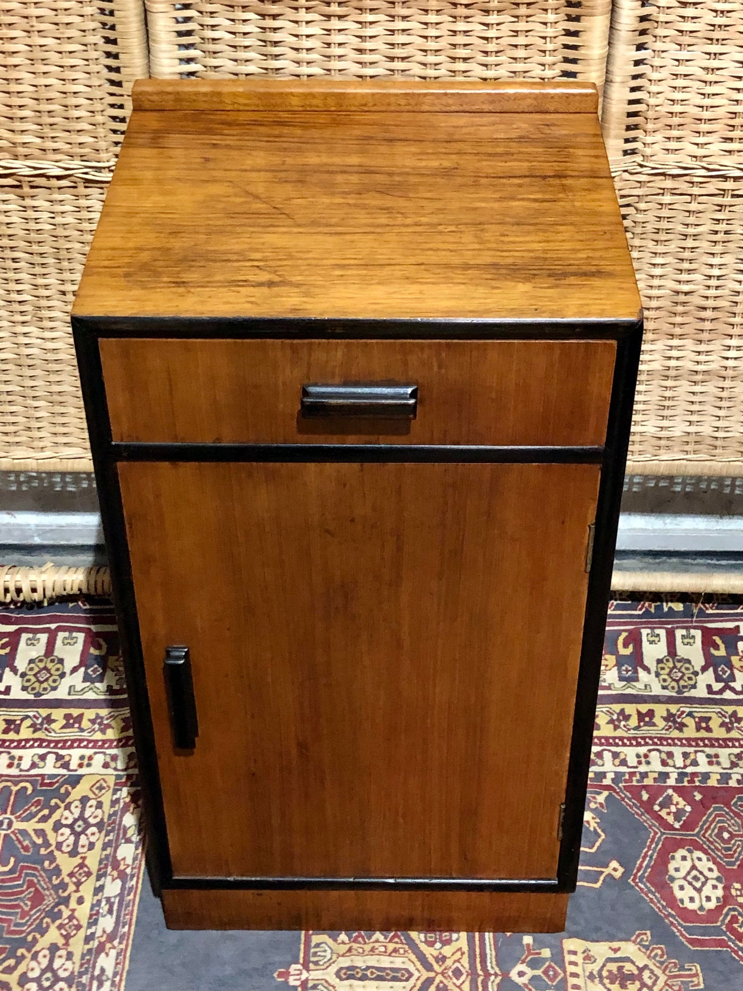 000660.... Handsome Art Deco Walnut Bedside Table ( sold )