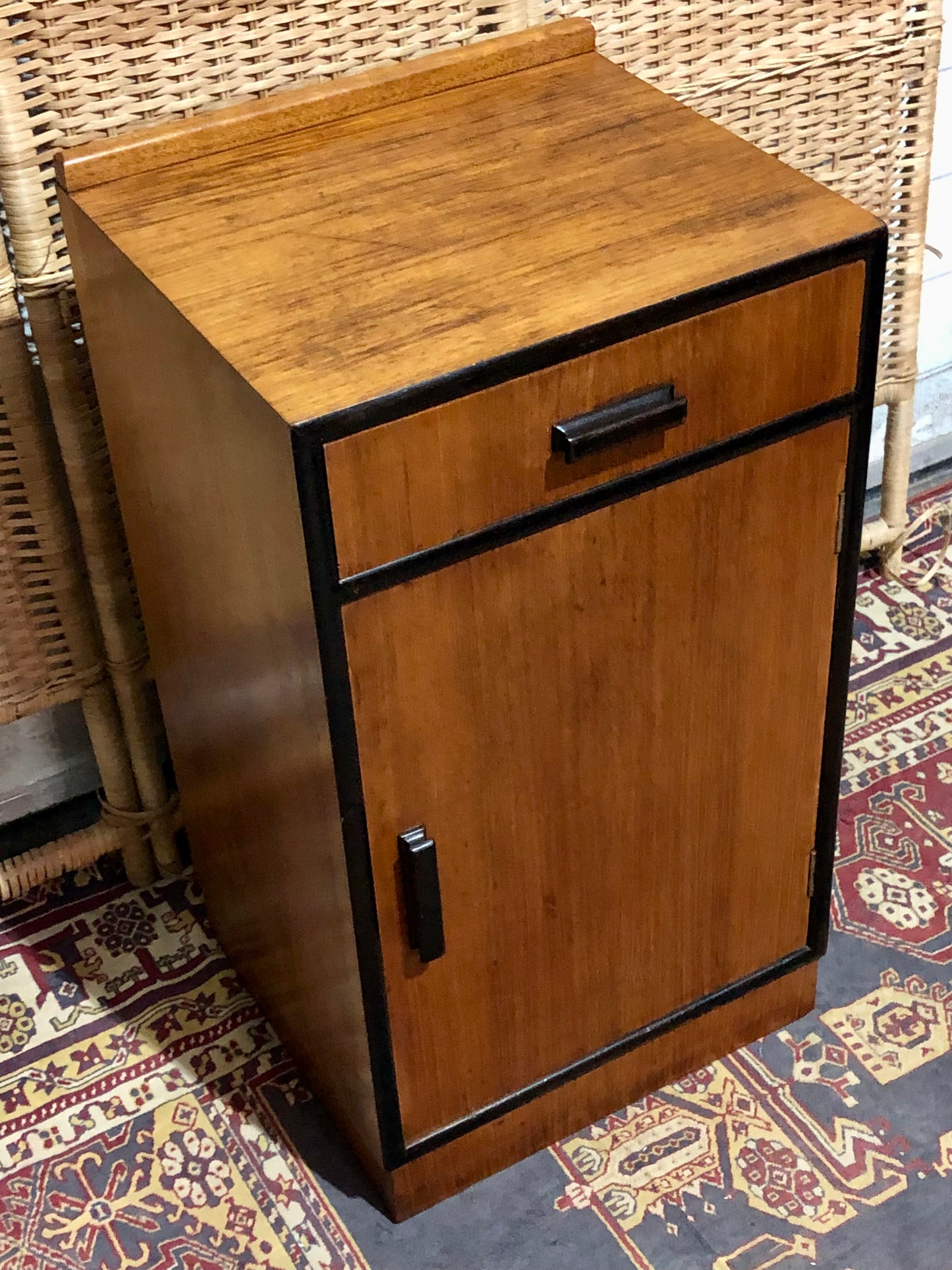 000660.... Handsome Art Deco Walnut Bedside Table ( sold )