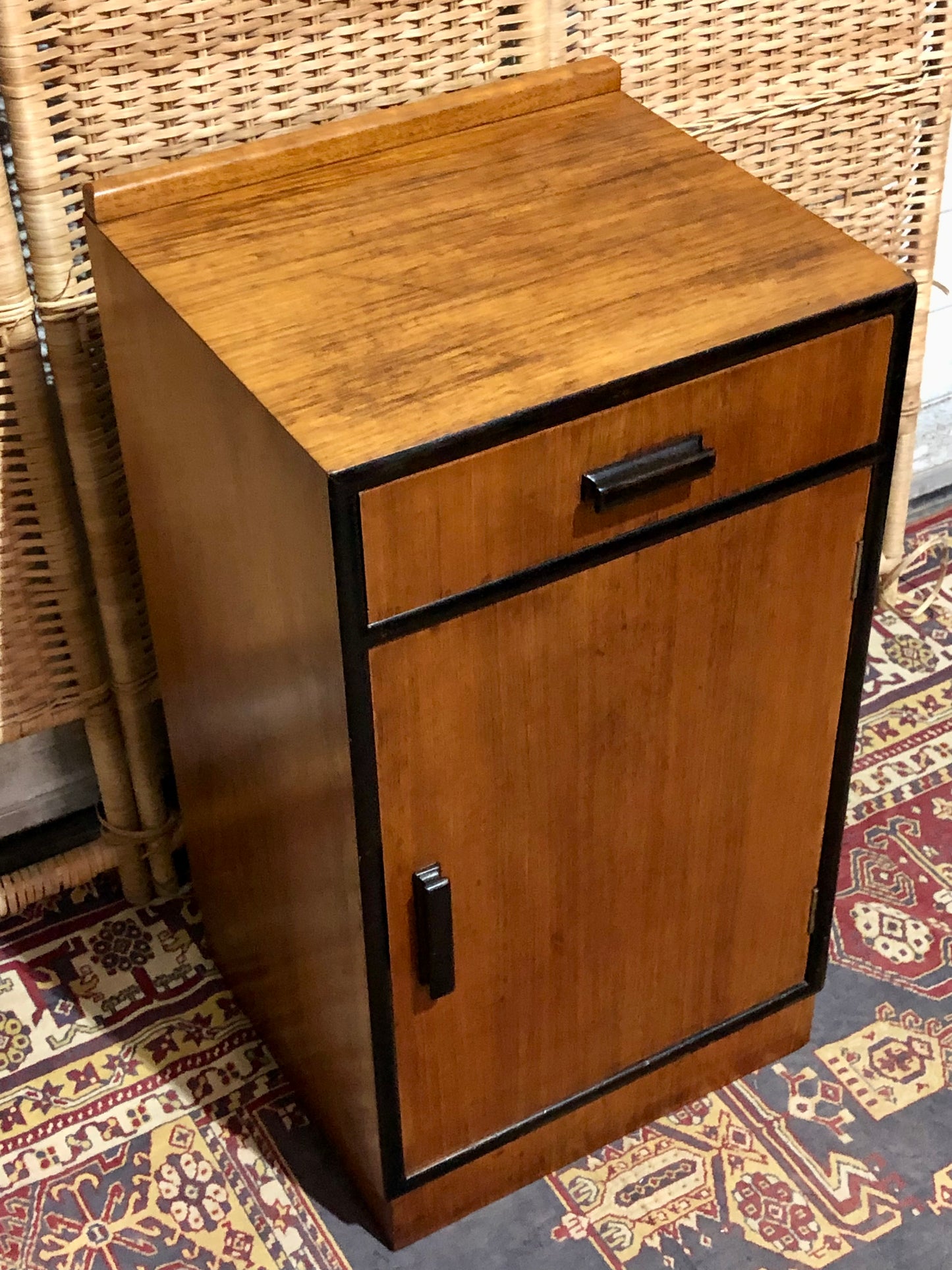 000660.... Handsome Art Deco Walnut Bedside Table ( sold )