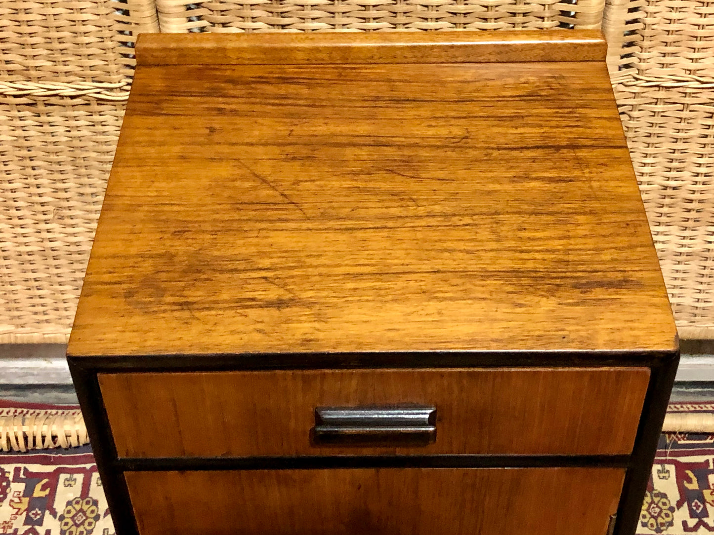 000660.... Handsome Art Deco Walnut Bedside Table ( sold )