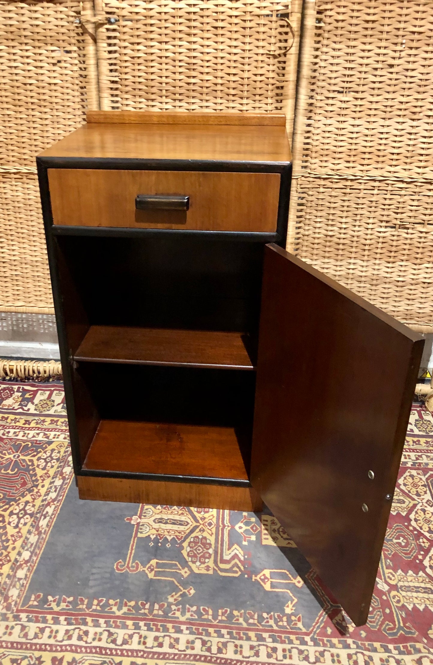 000660.... Handsome Art Deco Walnut Bedside Table ( sold )