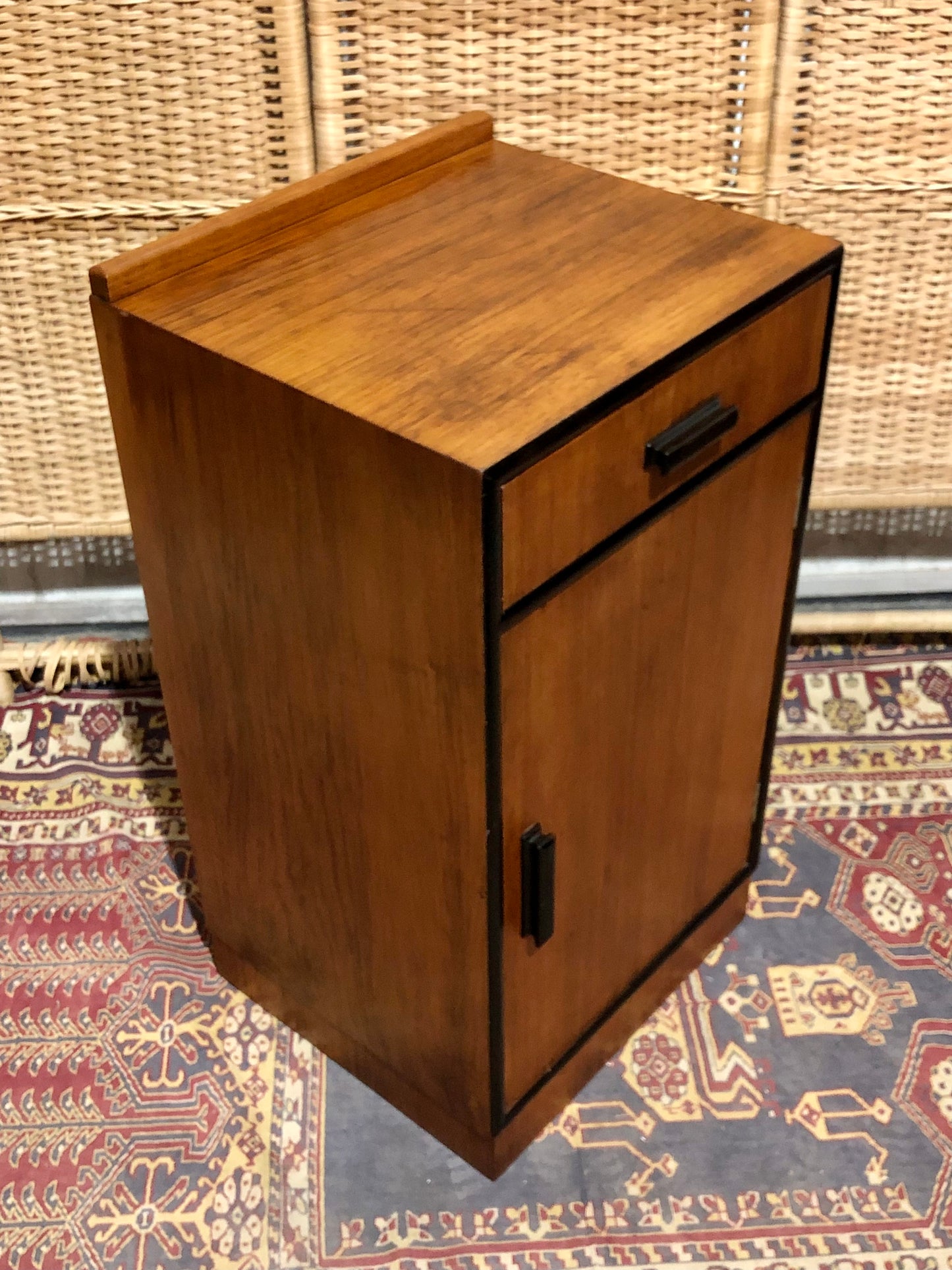 000660.... Handsome Art Deco Walnut Bedside Table ( sold )