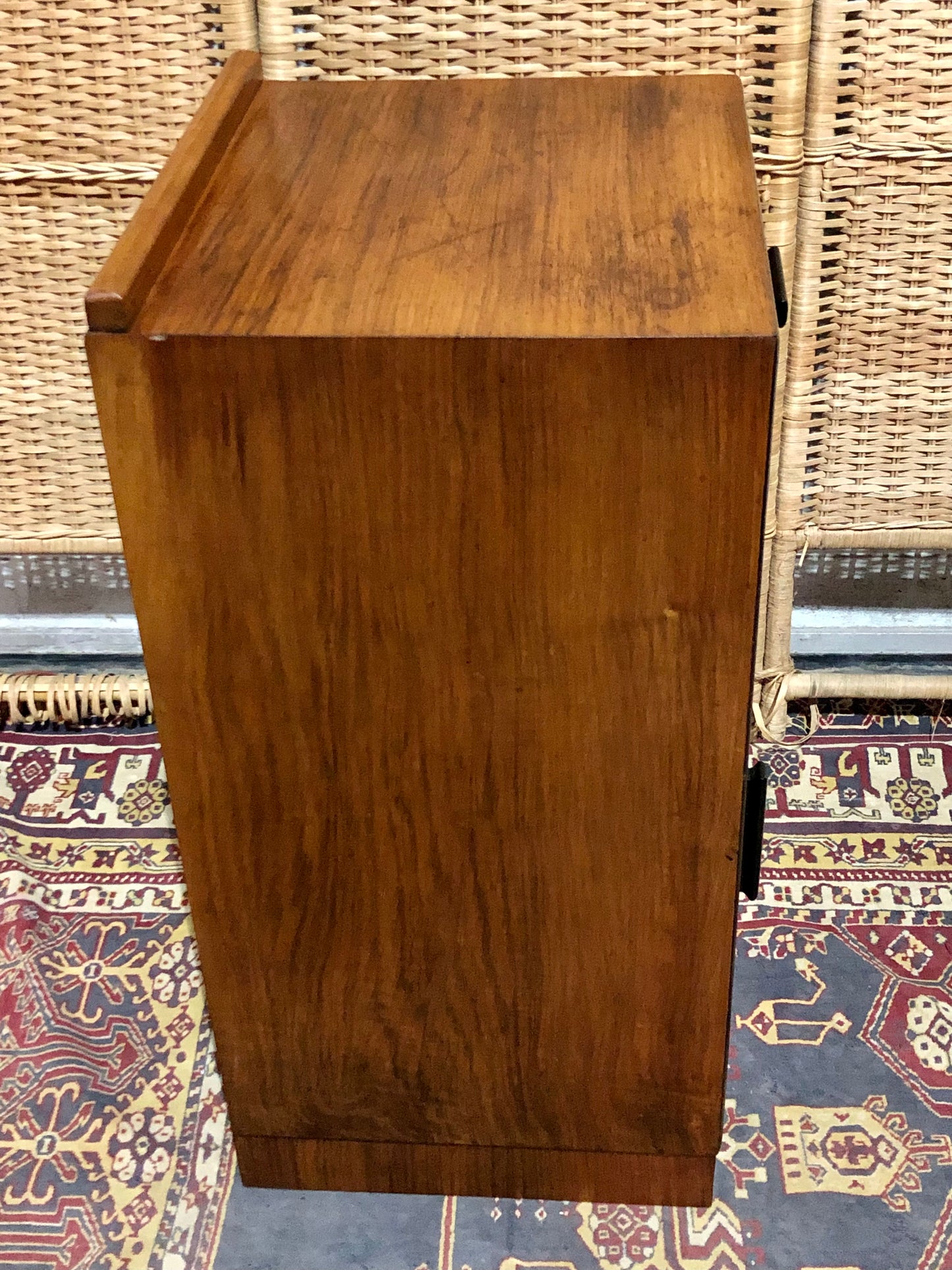 000660.... Handsome Art Deco Walnut Bedside Table ( sold )