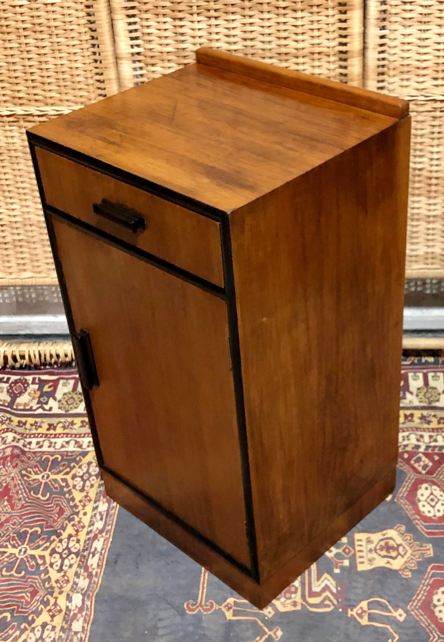000660.... Handsome Art Deco Walnut Bedside Table ( sold )